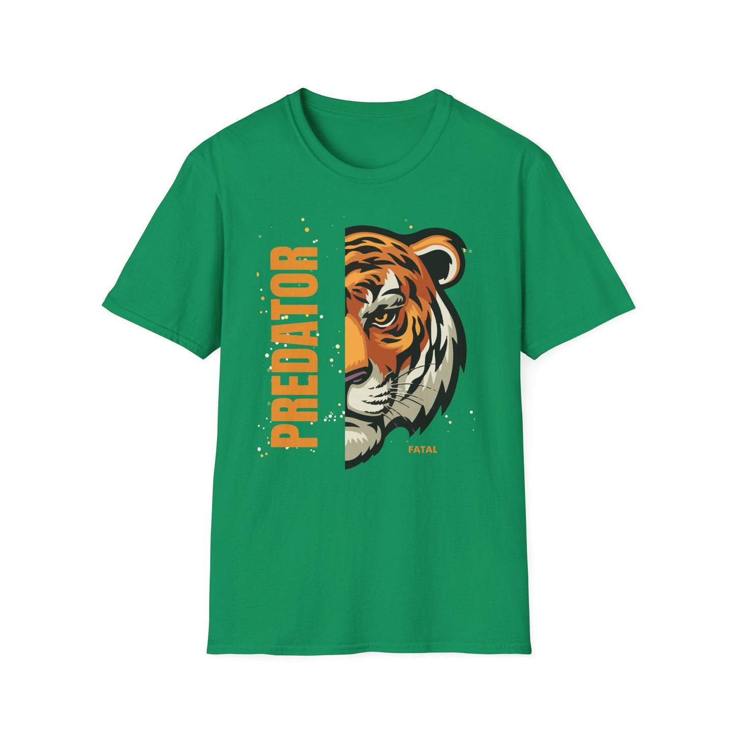 Predator Tiger Graphic Unisex Softstyle T-Shirt - Fierce Wild Animal Design