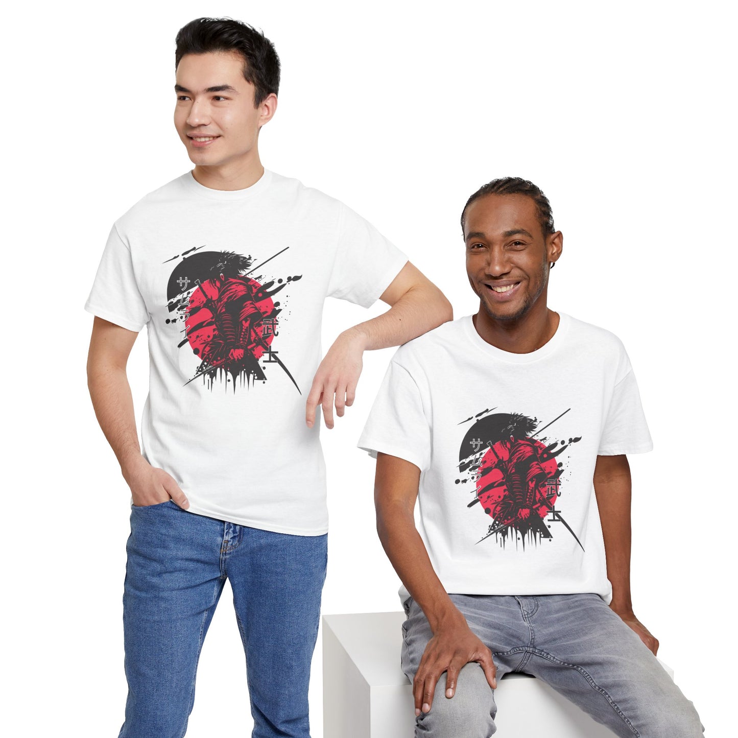 Samurai Graphic Tee - Unisex Heavy Cotton T-Shirt with Bold Design