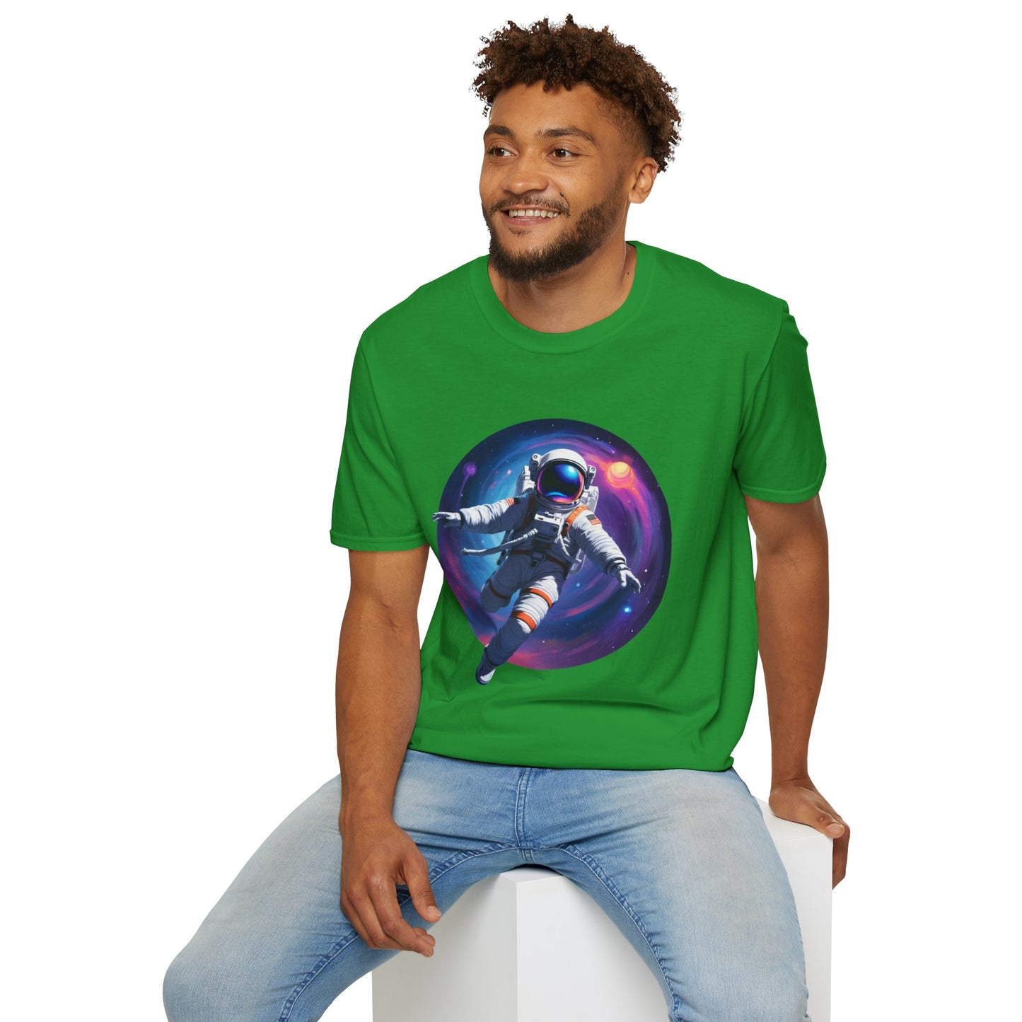 Cosmic Astronaut Unisex Softstyle T-Shirt | Space Theme Graphic Tee
