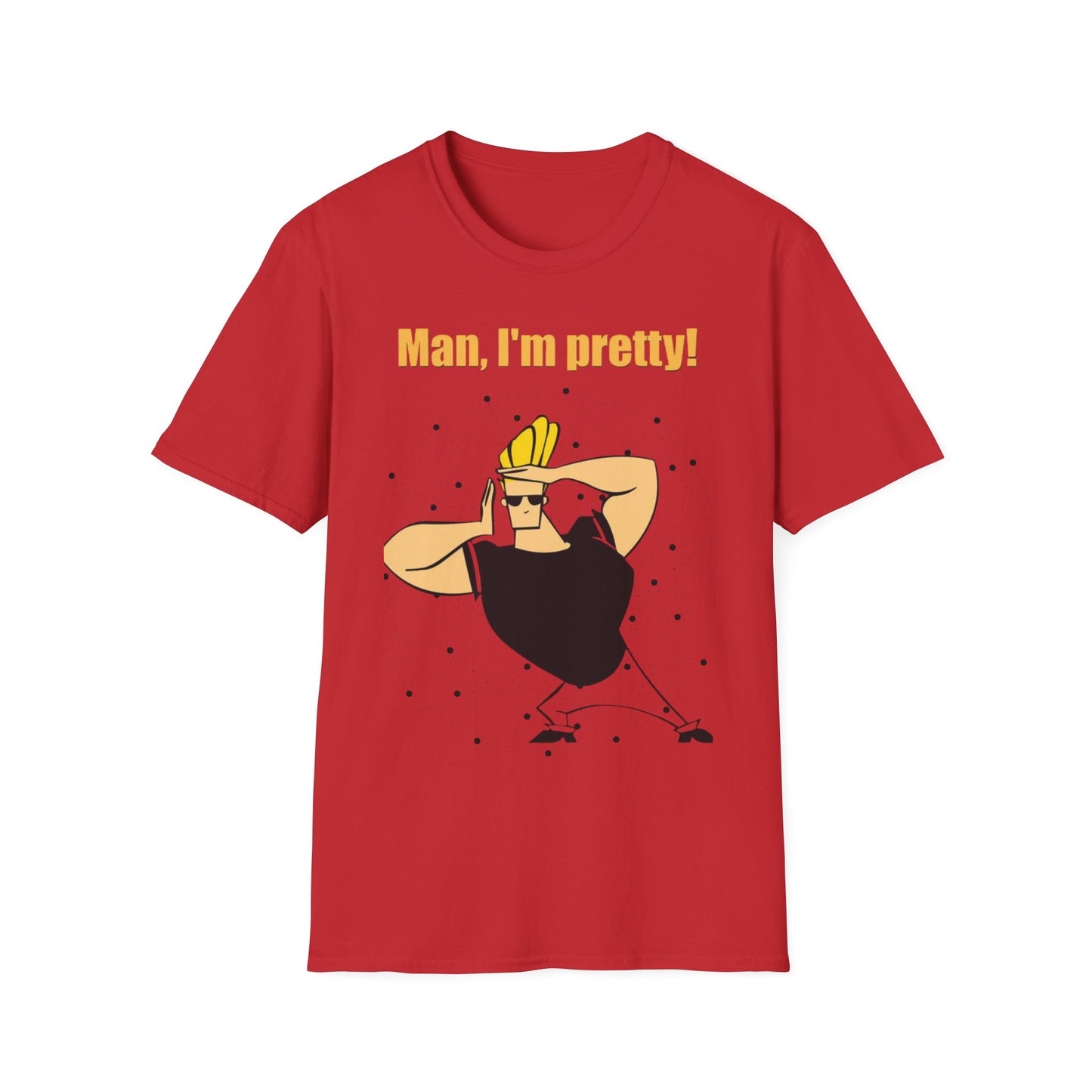 Funny Cartoon T-Shirt - "Man, I'm Pretty!" - Unisex Softstyle Tee