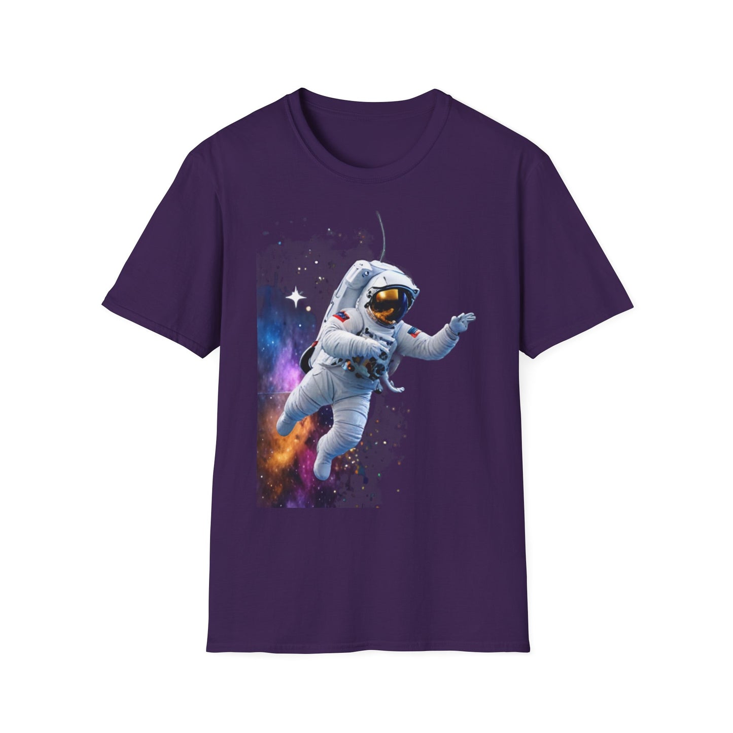 Cosmic Explorer Unisex Softstyle T-Shirt - Astronaut in Space Design