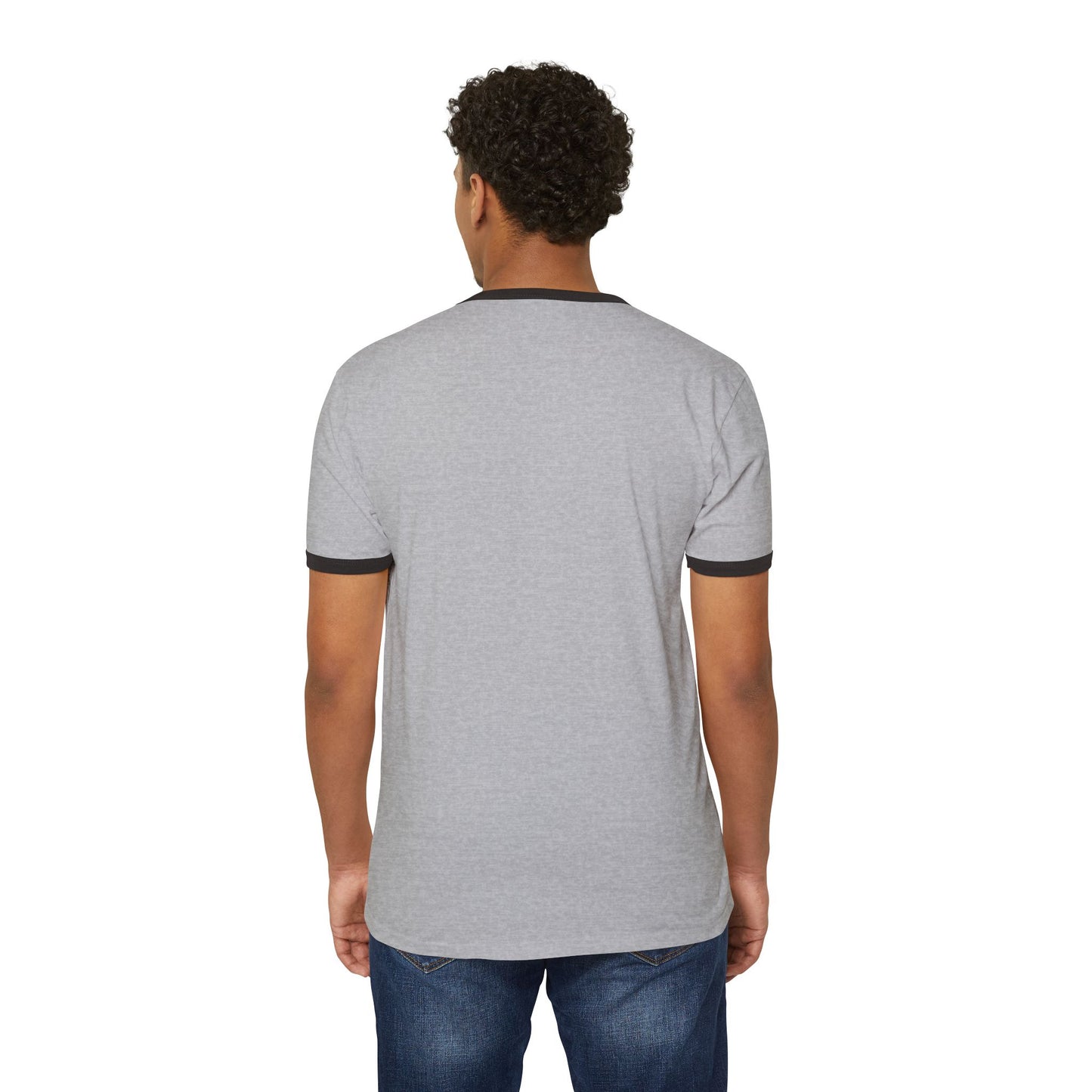 Unisex Cotton Ringer T-Shirt - Outlaw Bear Graphic Tee - Active or Inactive