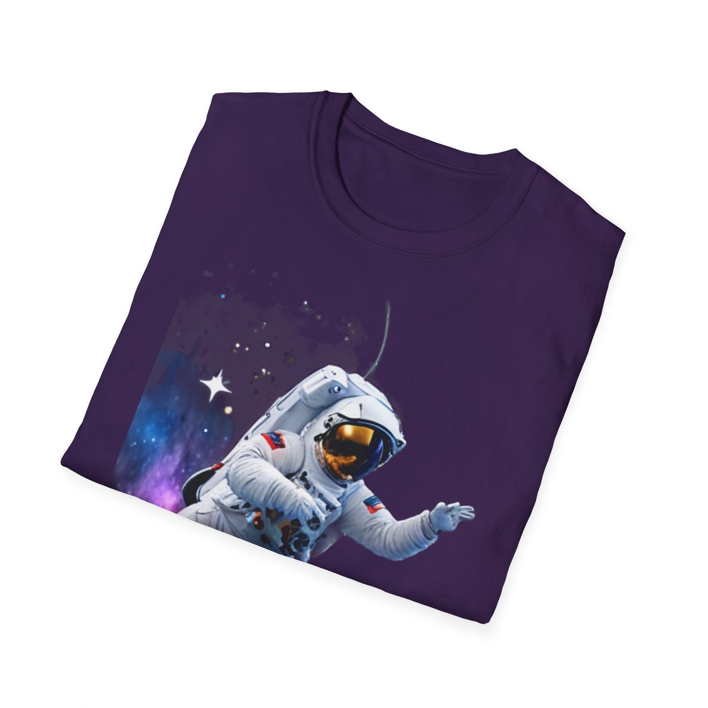 Cosmic Explorer Unisex Softstyle T-Shirt - Astronaut in Space Design