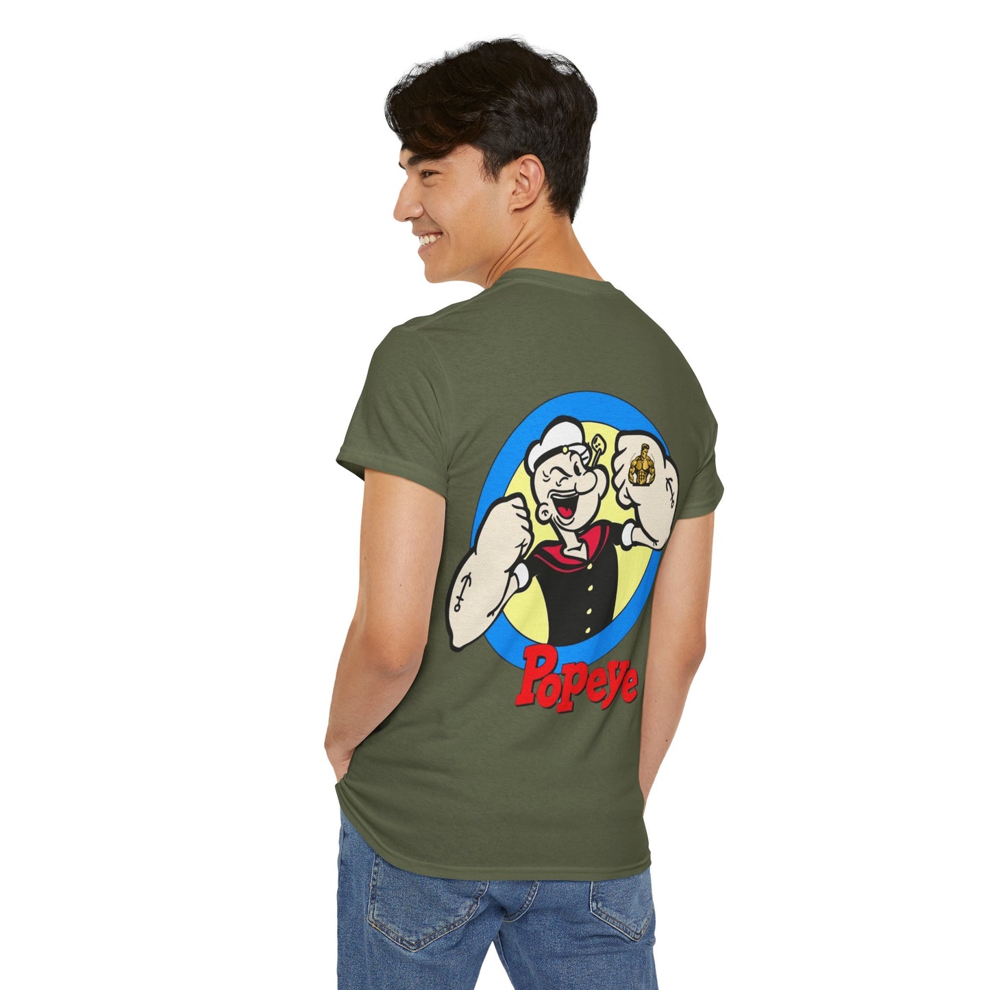 Popeye Front & Back Unisex Tee Shirt Print – Cotton