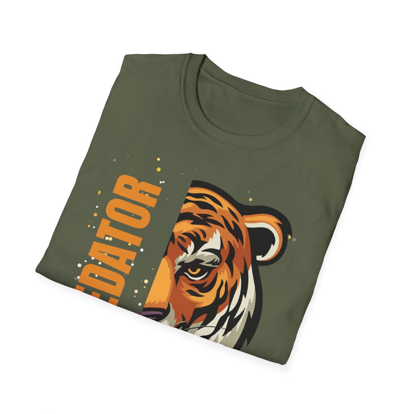 Predator Tiger Graphic Unisex Softstyle T-Shirt - Fierce Wild Animal Design
