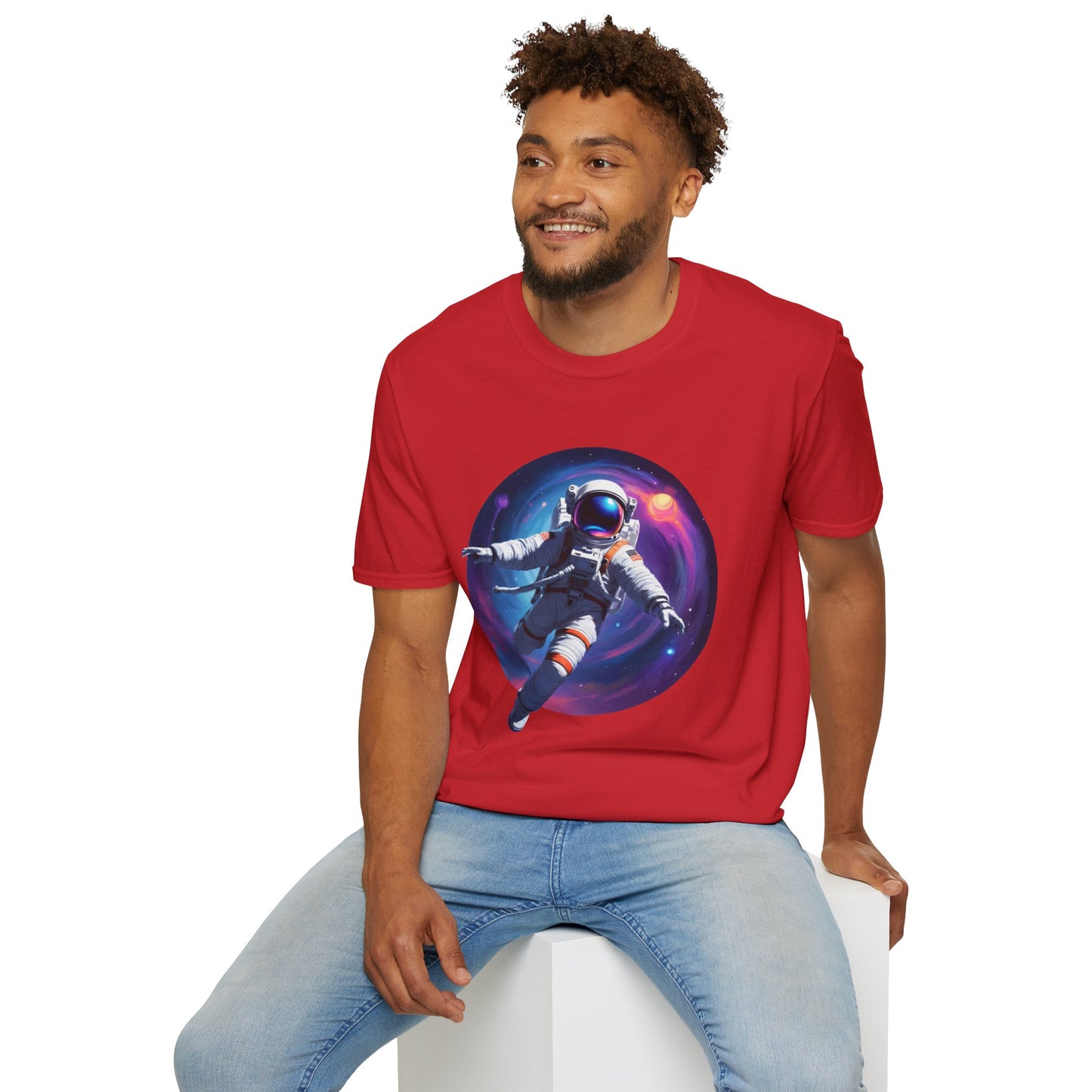 Cosmic Astronaut Unisex Softstyle T-Shirt | Space Theme Graphic Tee