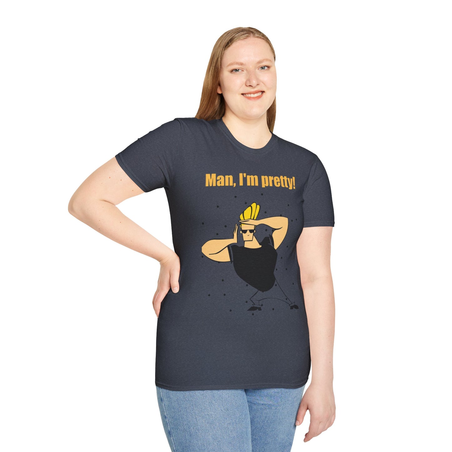 Funny Cartoon T-Shirt - "Man, I'm Pretty!" - Unisex Softstyle Tee