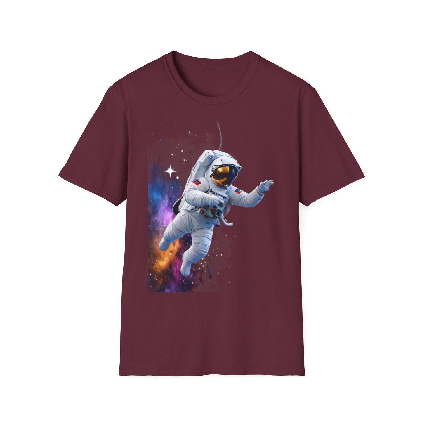 Cosmic Explorer Unisex Softstyle T-Shirt - Astronaut in Space Design