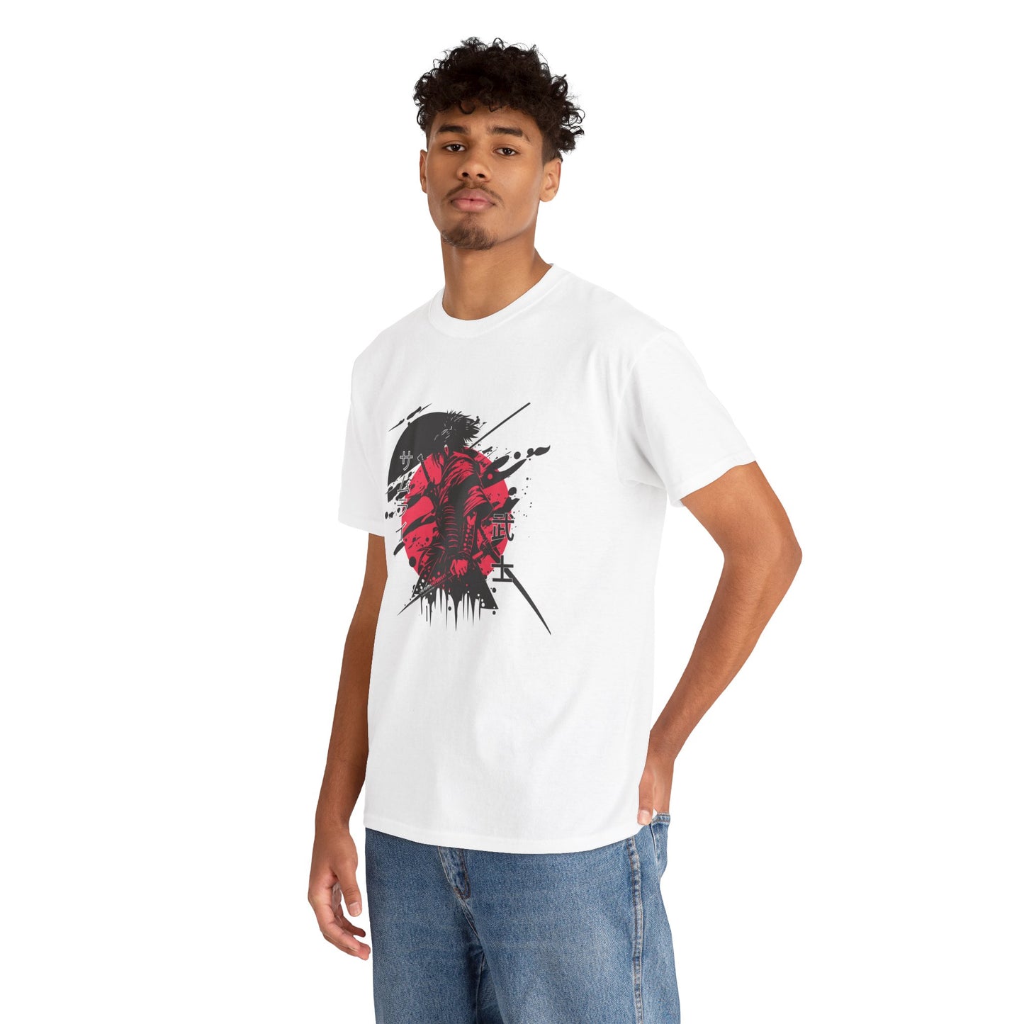 Samurai Graphic Tee - Unisex Heavy Cotton T-Shirt with Bold Design