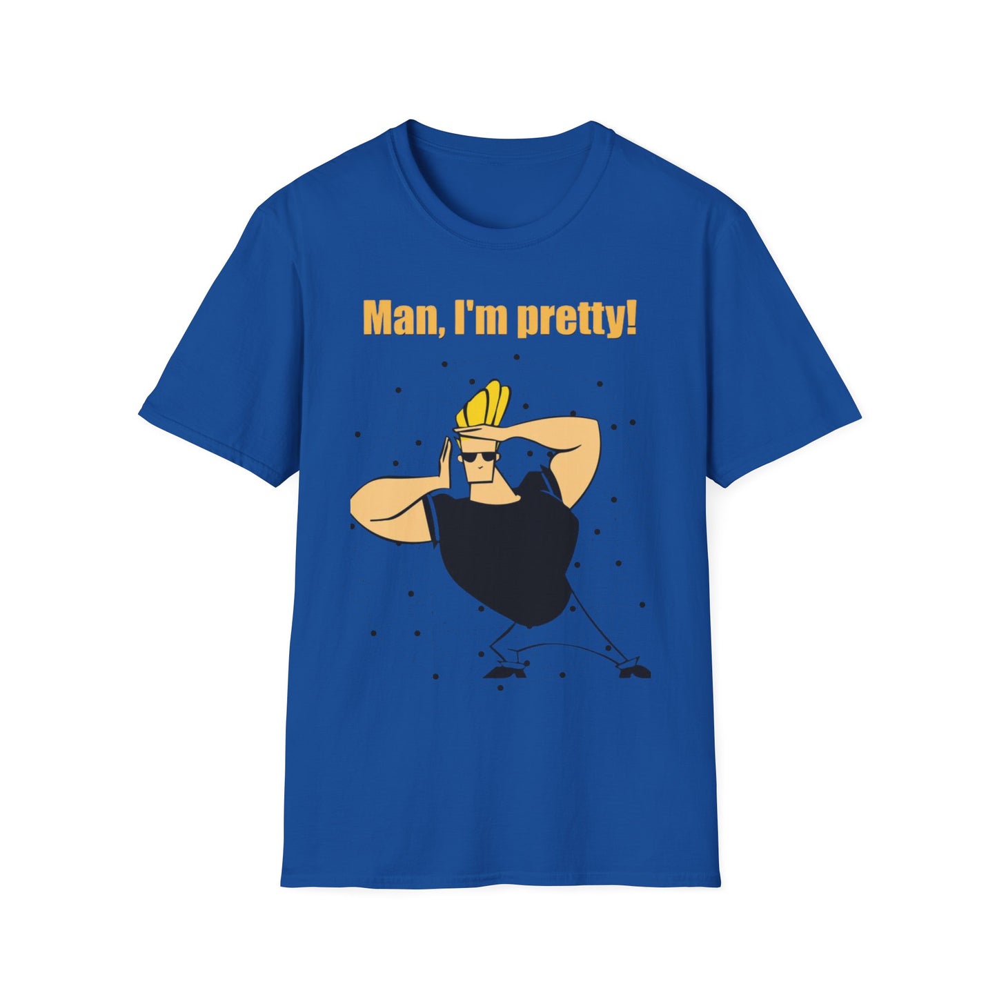 Funny Cartoon T-Shirt - "Man, I'm Pretty!" - Unisex Softstyle Tee