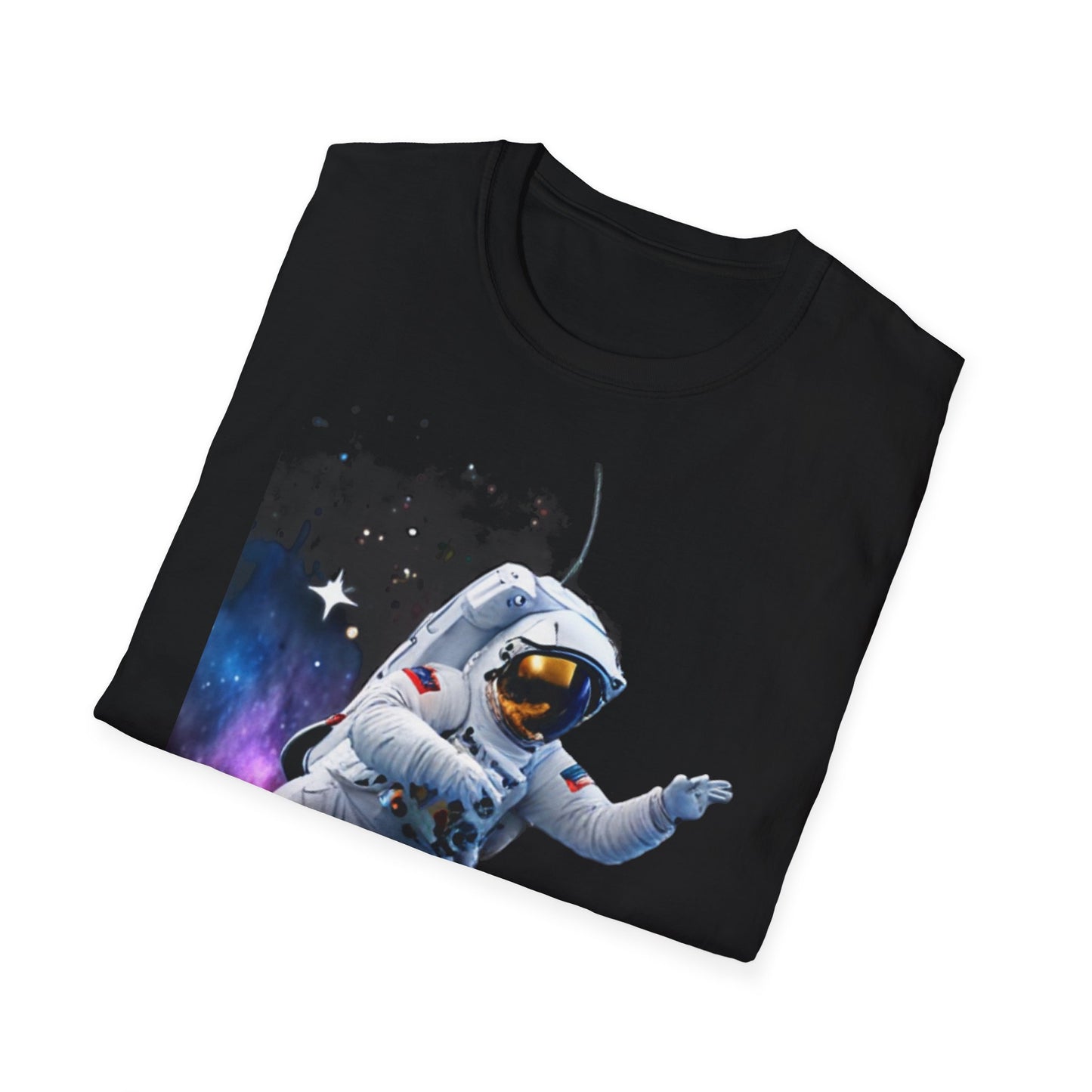 Cosmic Explorer Unisex Softstyle T-Shirt - Astronaut in Space Design