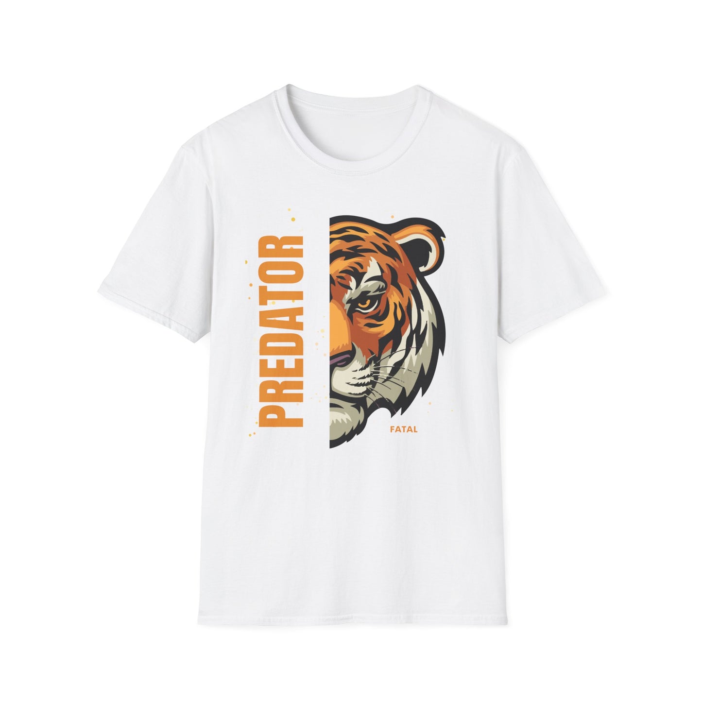 Predator Tiger Graphic Unisex Softstyle T-Shirt - Fierce Wild Animal Design