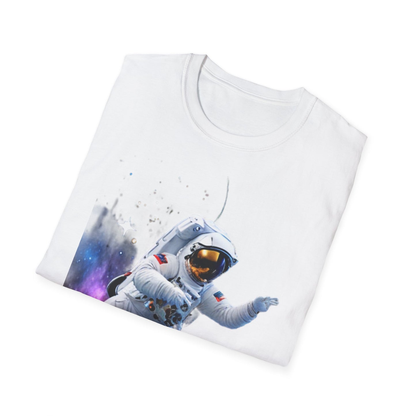 Cosmic Explorer Unisex Softstyle T-Shirt - Astronaut in Space Design