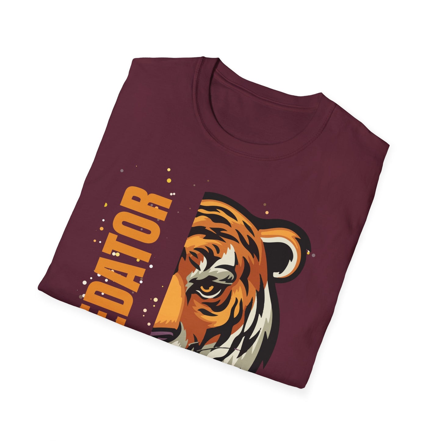 Predator Tiger Graphic Unisex Softstyle T-Shirt - Fierce Wild Animal Design