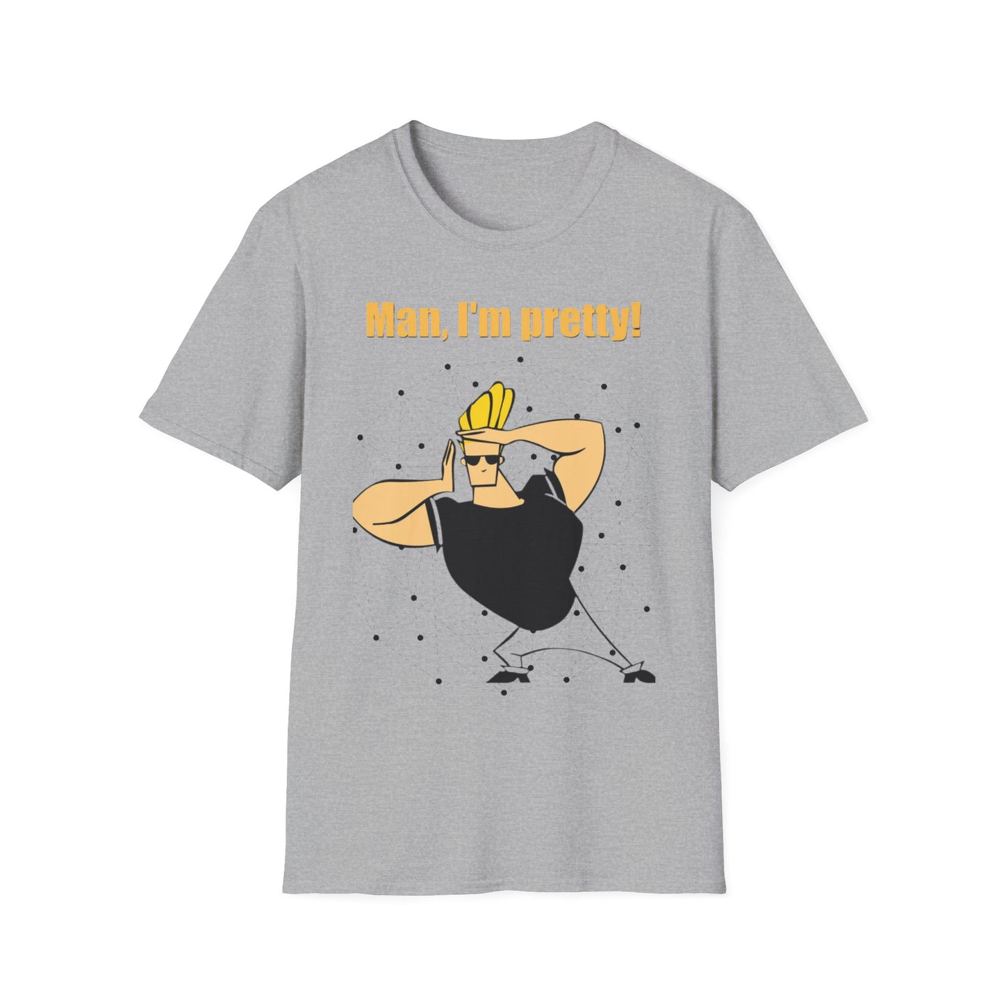 Funny Cartoon T-Shirt - "Man, I'm Pretty!" - Unisex Softstyle Tee