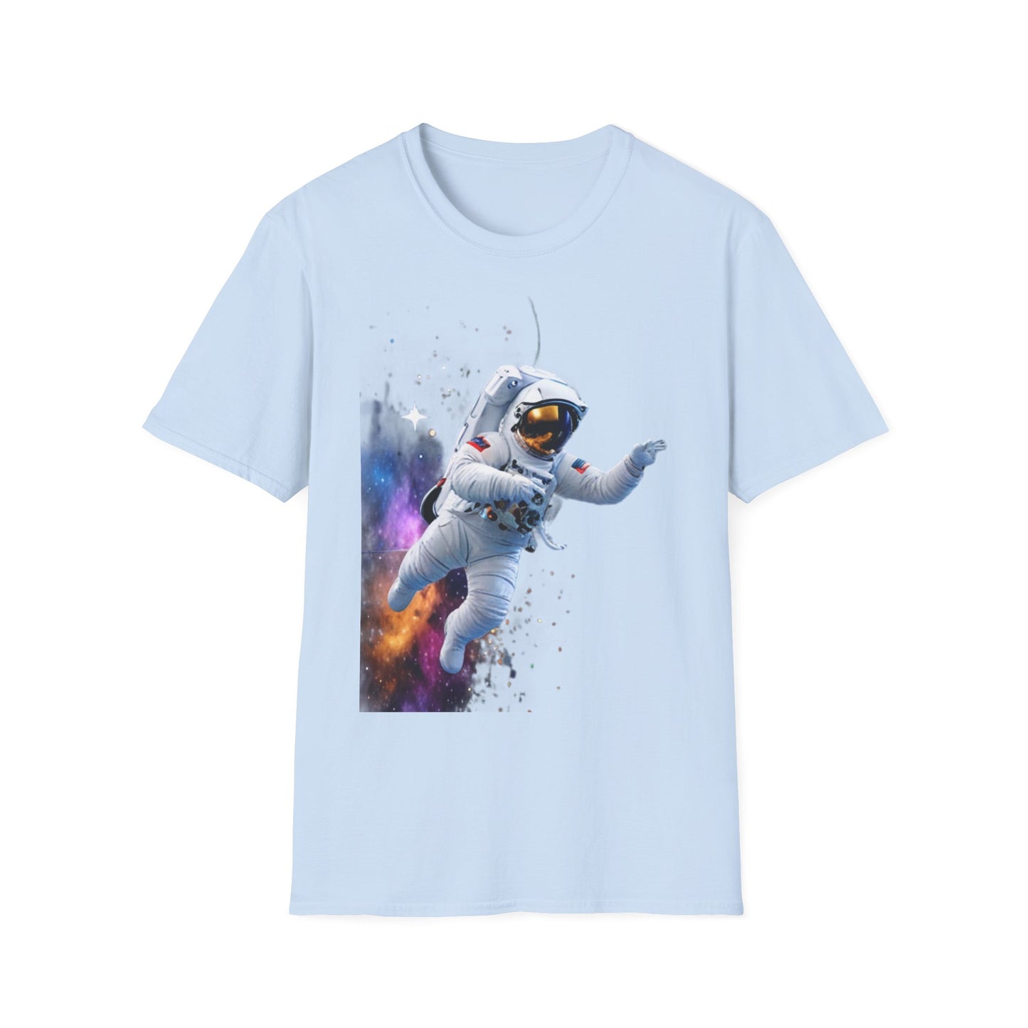 Cosmic Explorer Unisex Softstyle T-Shirt - Astronaut in Space Design