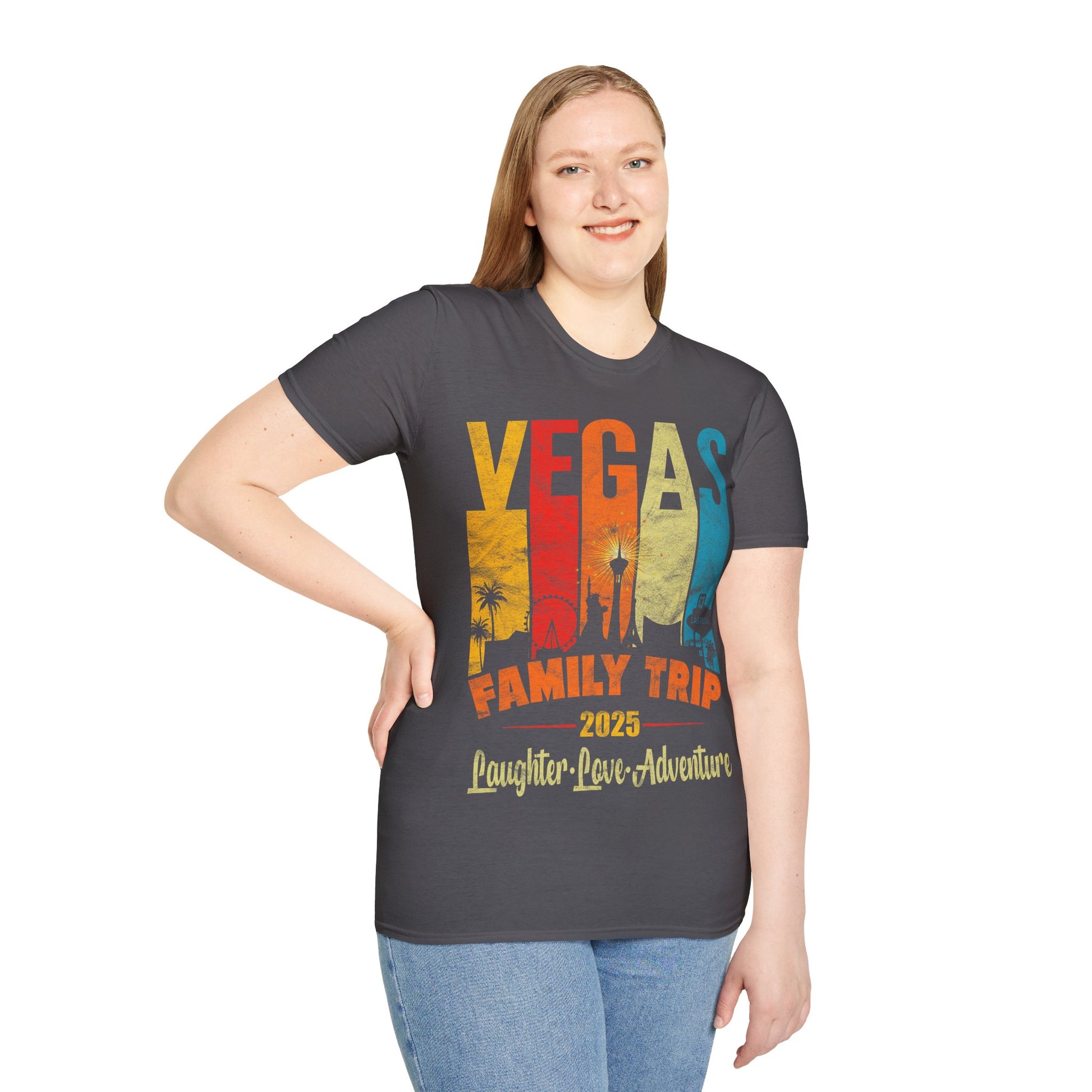 Family Trip Vegas T-Shirt, Vacation Tee, Summer Apparel, Laughter Love Adventure Shirt, Travel Keepsake, Group Vacation Top