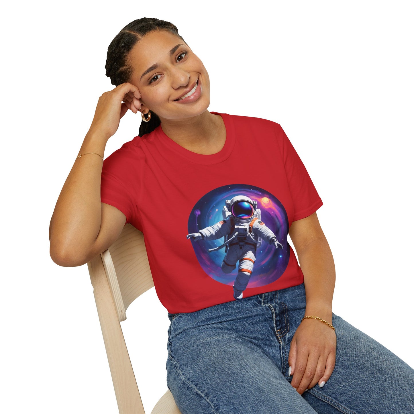 Cosmic Astronaut Unisex Softstyle T-Shirt | Space Theme Graphic Tee