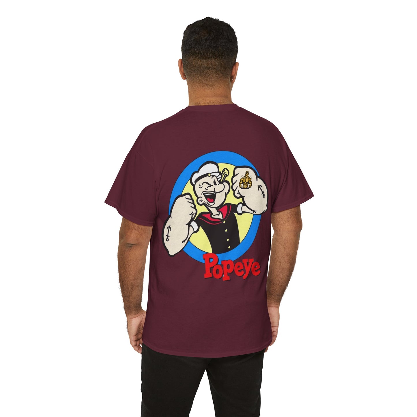 Popeye Front & Back Unisex Tee Shirt Print – Cotton