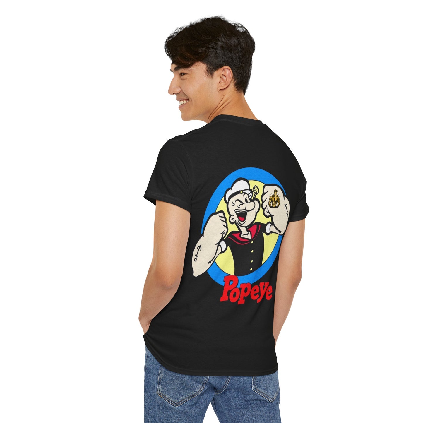 Popeye Front & Back Unisex Tee Shirt Print – Cotton