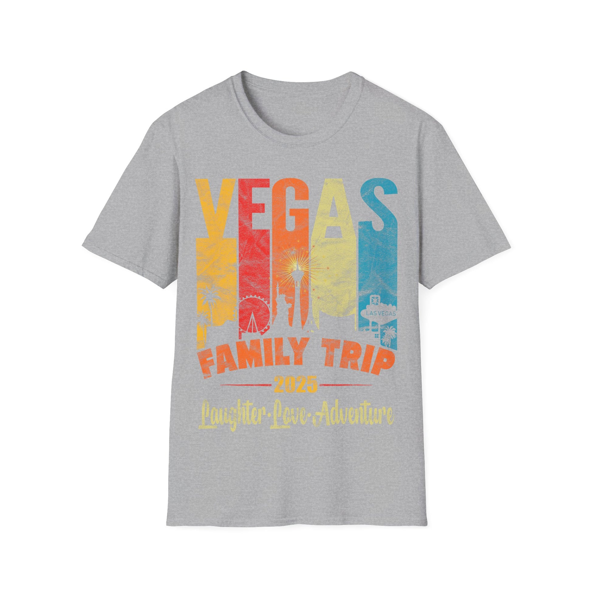 Family Trip Vegas T-Shirt, Vacation Tee, Summer Apparel, Laughter Love Adventure Shirt, Travel Keepsake, Group Vacation Top