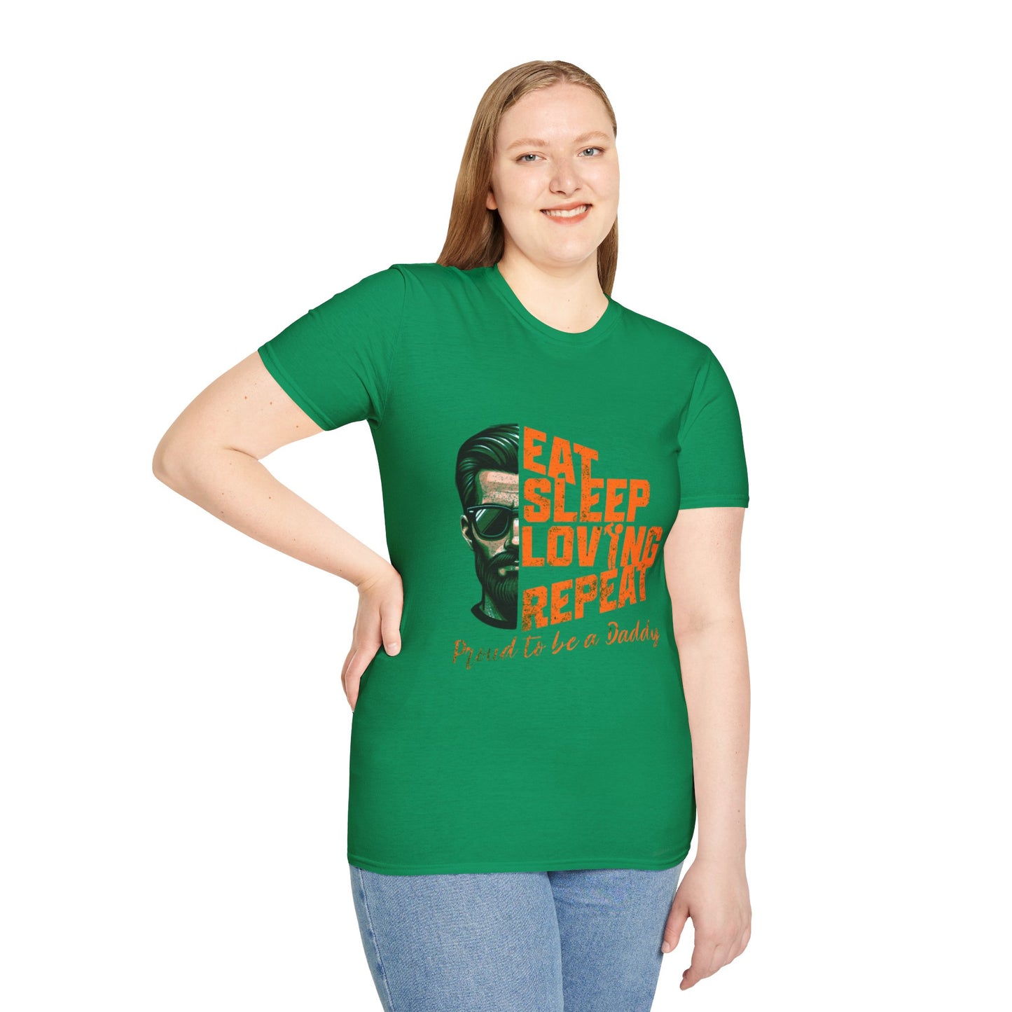 Proud Daddy Unisex Softstyle T-Shirt - Eat Sleep Loving Repeat