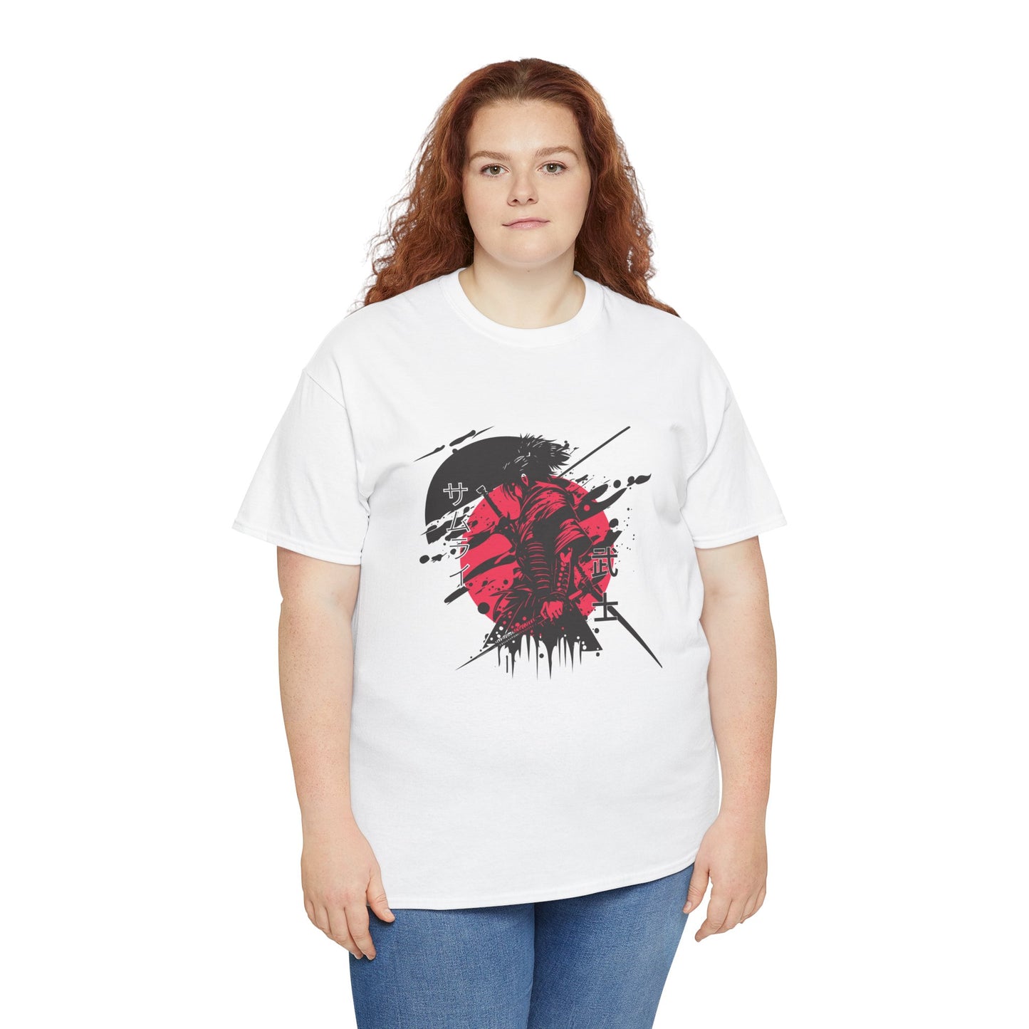 Samurai Graphic Tee - Unisex Heavy Cotton T-Shirt with Bold Design