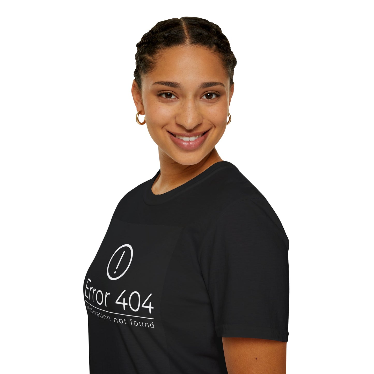 Funny Error 404 Motivational Unisex Softstyle T-Shirt