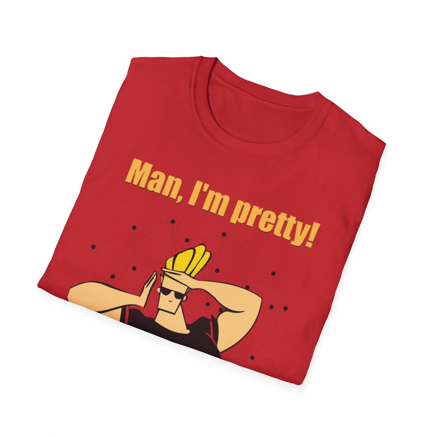 Funny Cartoon T-Shirt - "Man, I'm Pretty!" - Unisex Softstyle Tee