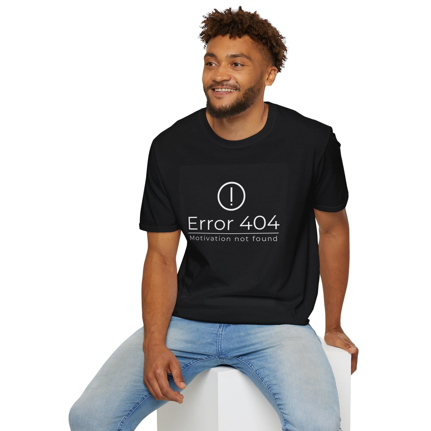 Funny Error 404 Motivational Unisex Softstyle T-Shirt