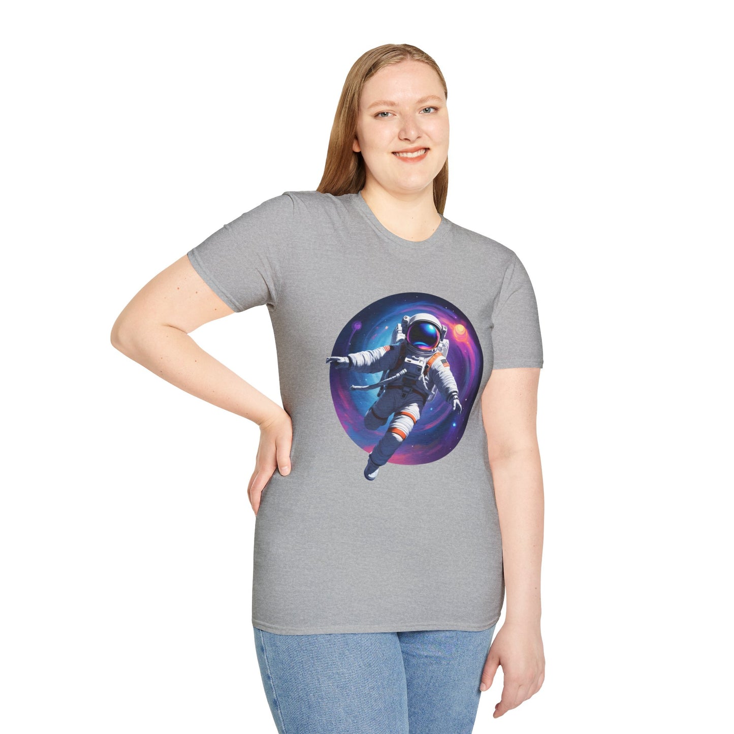 Cosmic Astronaut Unisex Softstyle T-Shirt | Space Theme Graphic Tee