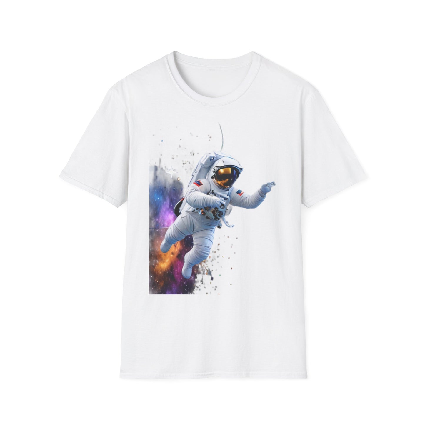 Cosmic Explorer Unisex Softstyle T-Shirt - Astronaut in Space Design