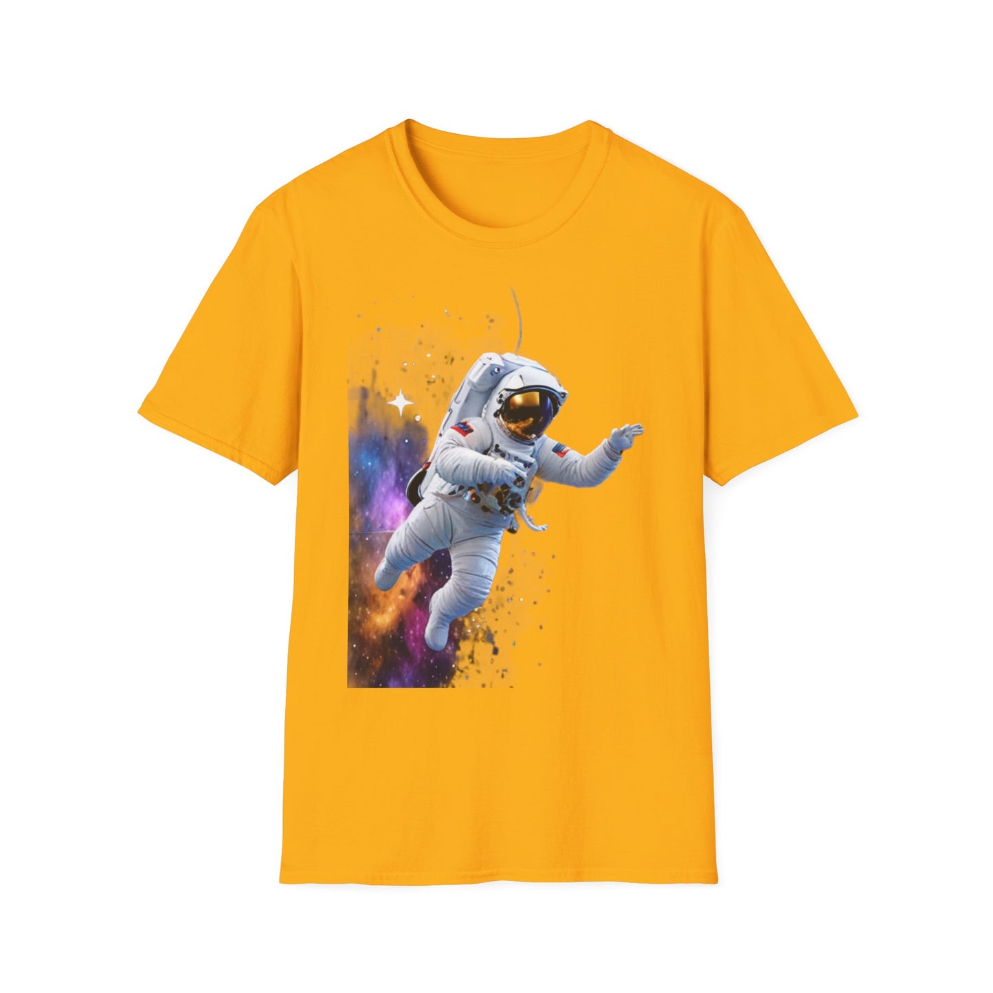 Cosmic Explorer Unisex Softstyle T-Shirt - Astronaut in Space Design