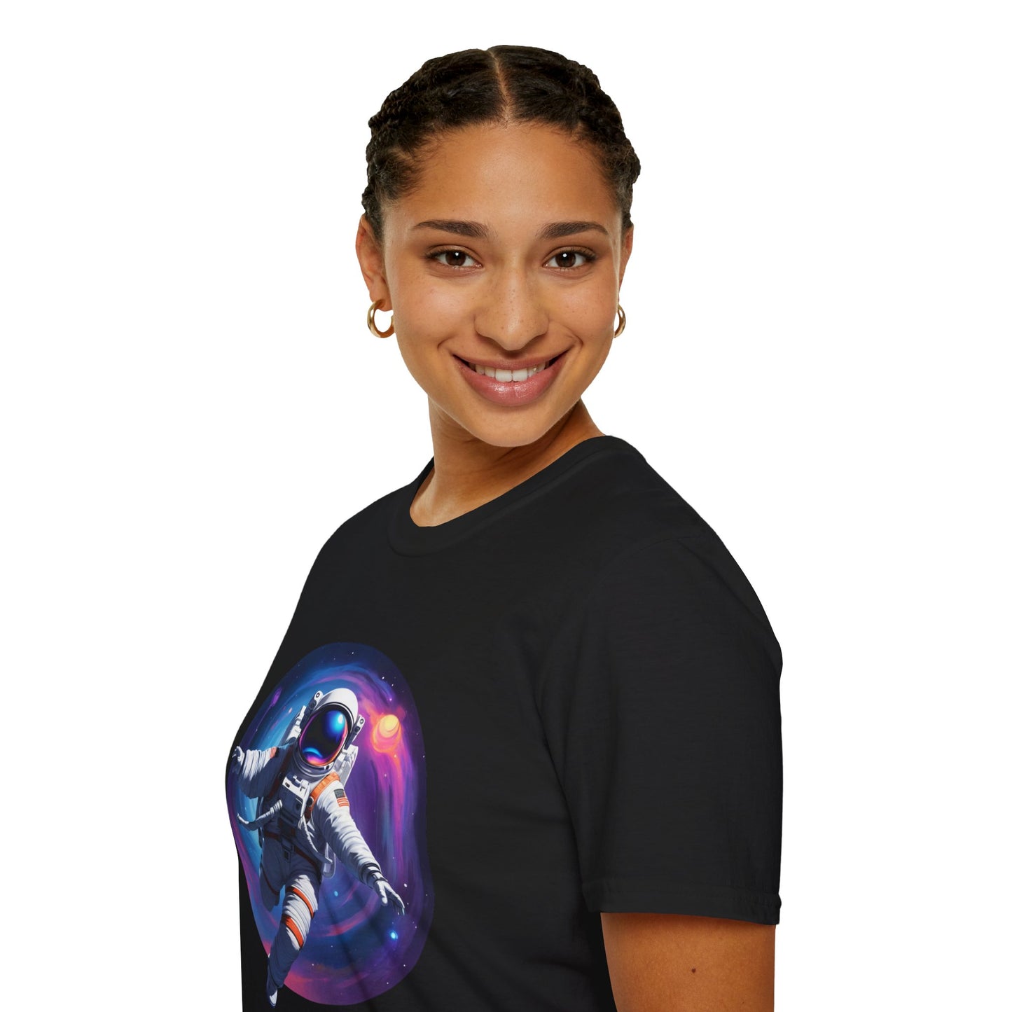 Cosmic Astronaut Unisex Softstyle T-Shirt | Space Theme Graphic Tee