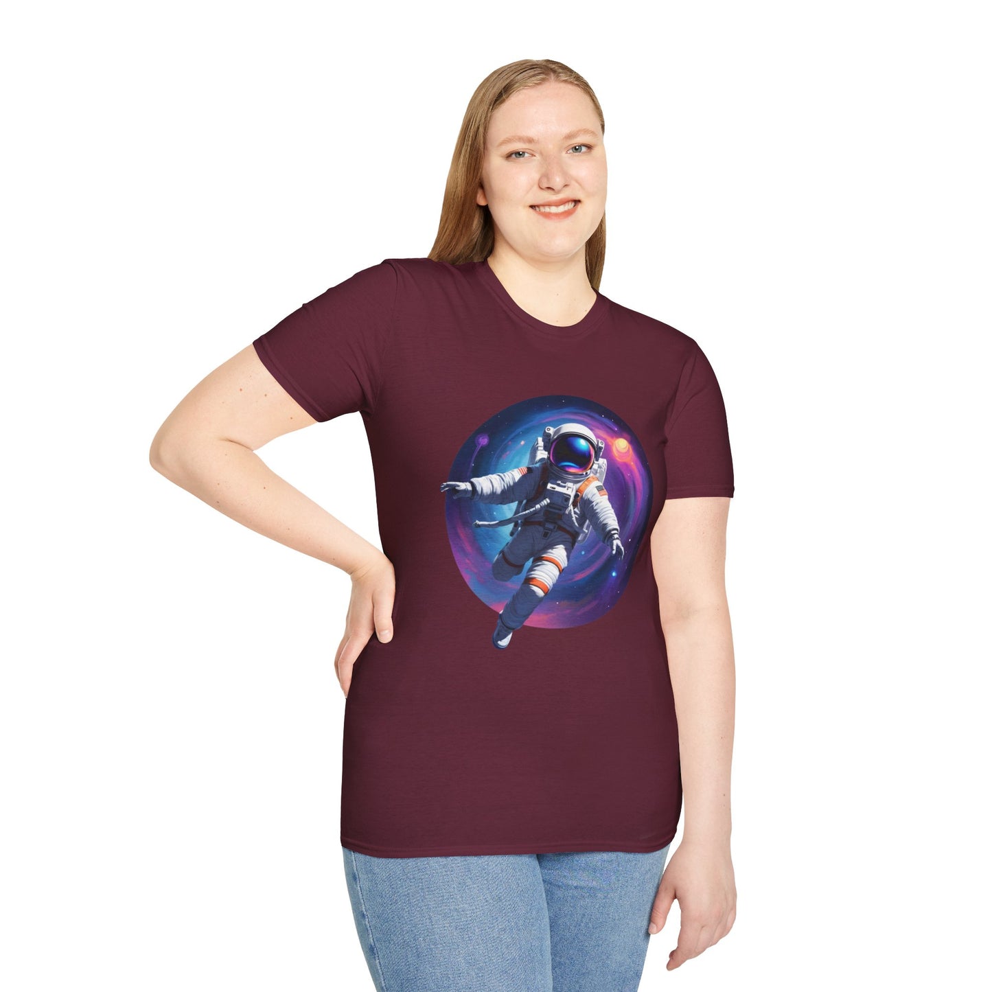 Cosmic Astronaut Unisex Softstyle T-Shirt | Space Theme Graphic Tee