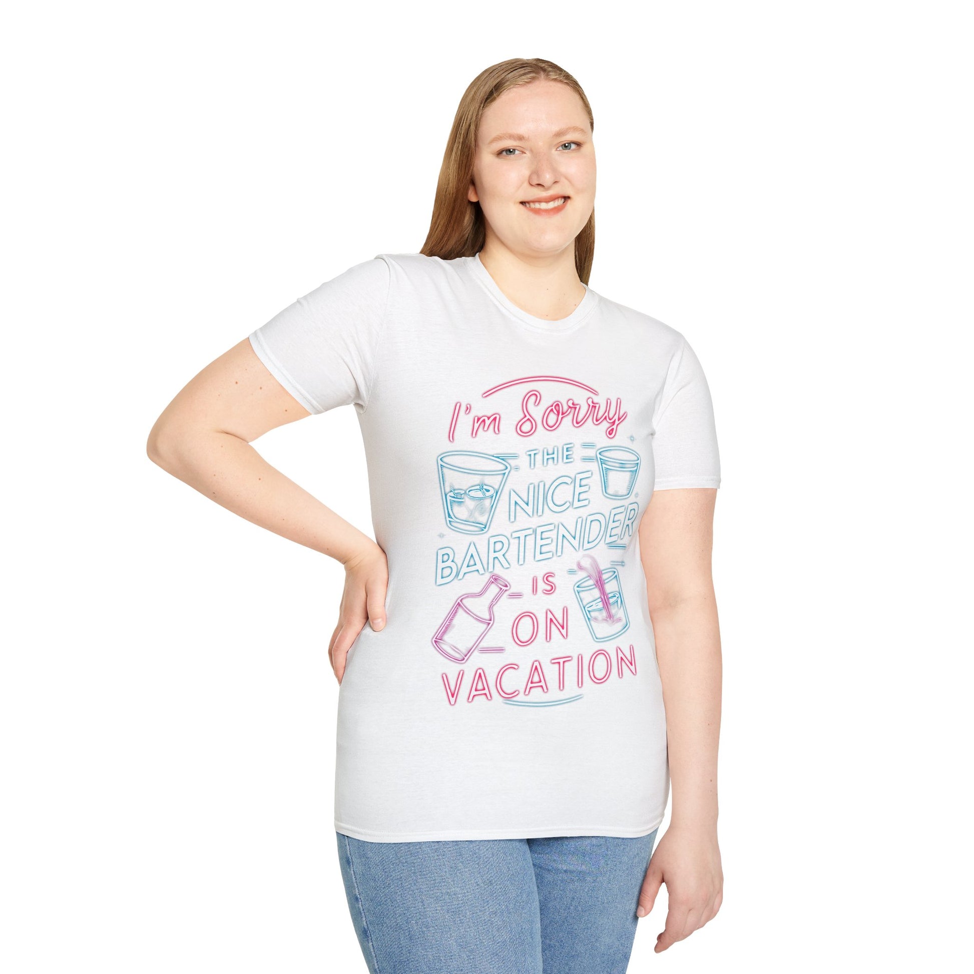 I'm Sorry, The Nice Bartender Is On Vacation T-Shirt, Fun Vacation Tee, Summer Outfit, Gift for Travelers, Beach Day Shirt