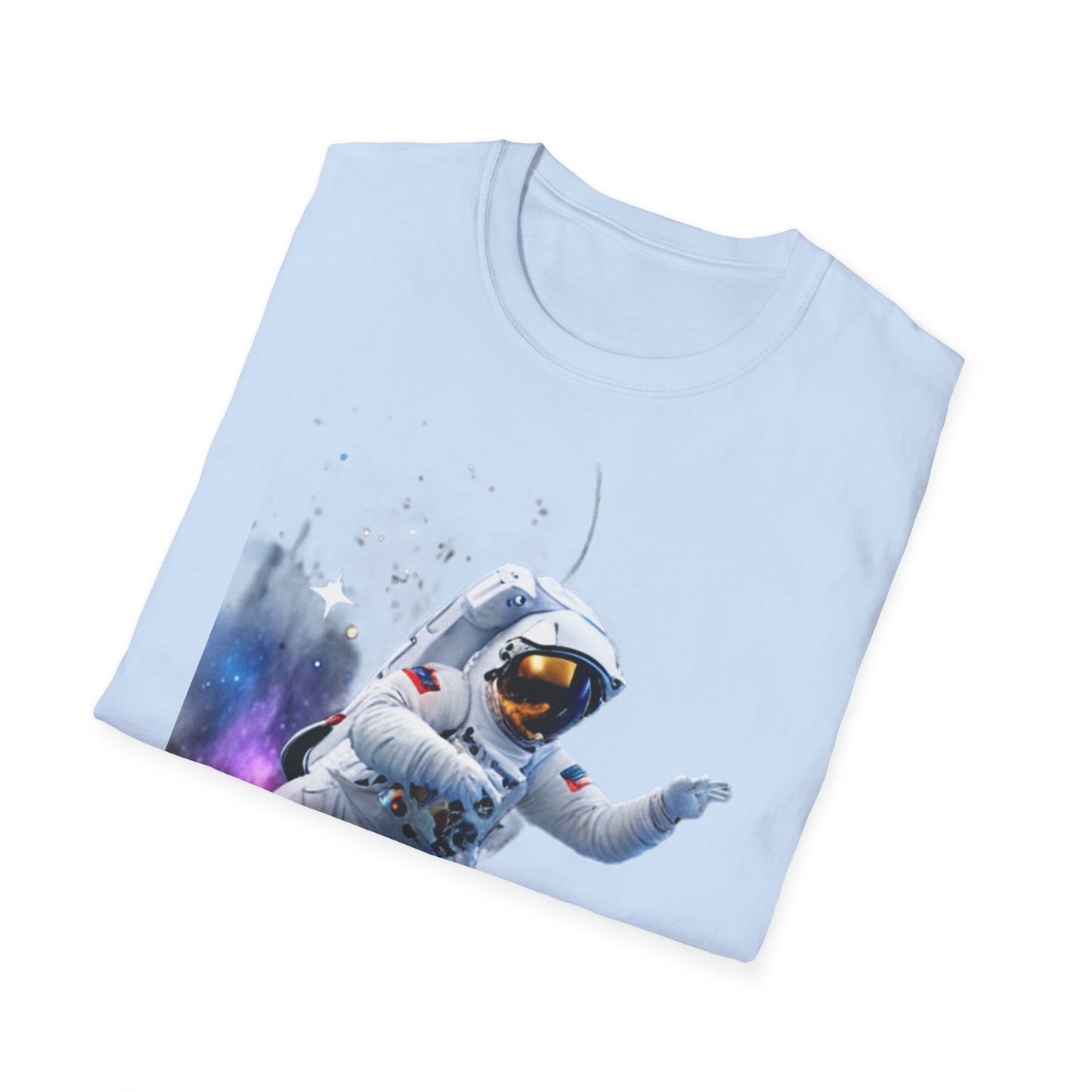 Cosmic Explorer Unisex Softstyle T-Shirt - Astronaut in Space Design