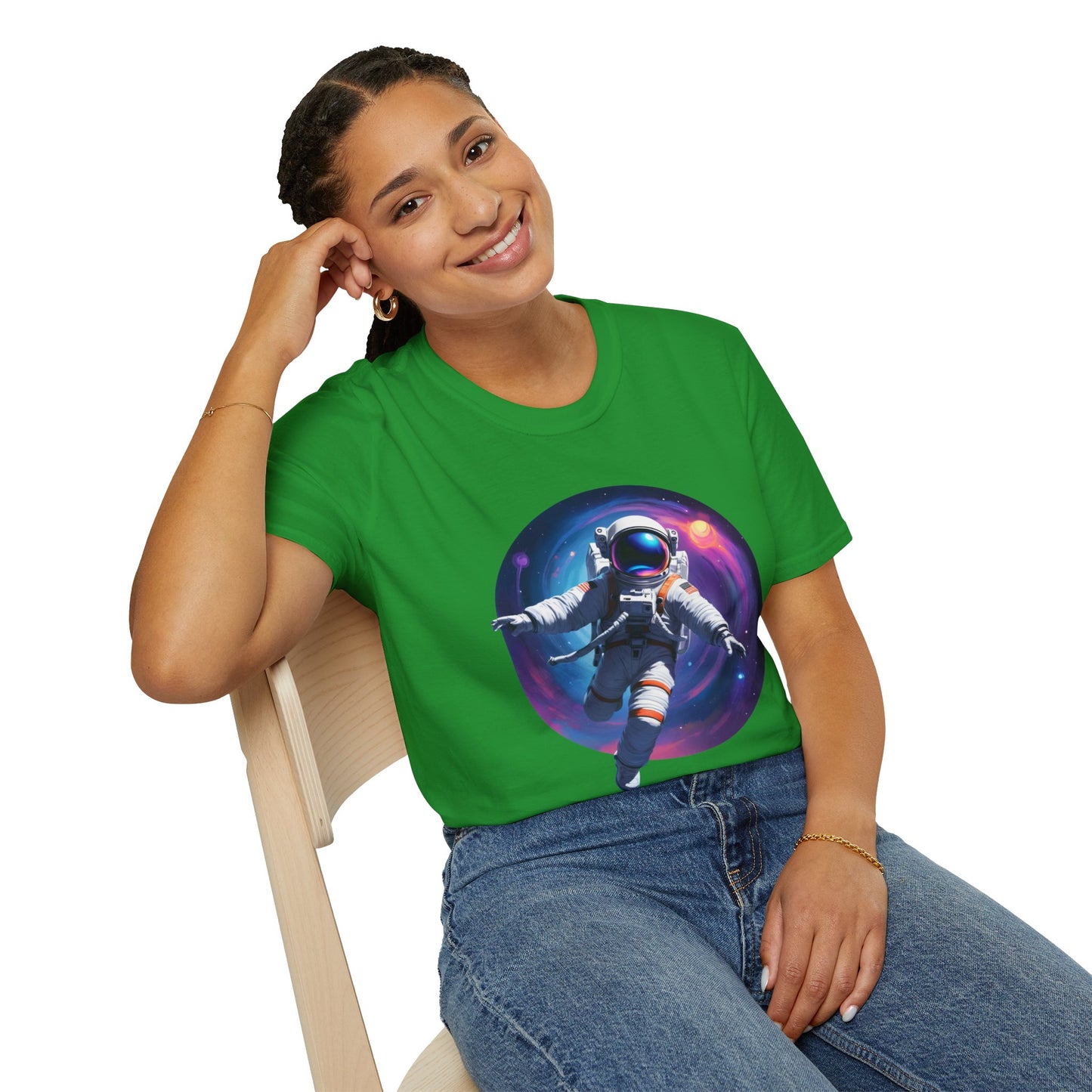 Cosmic Astronaut Unisex Softstyle T-Shirt | Space Theme Graphic Tee