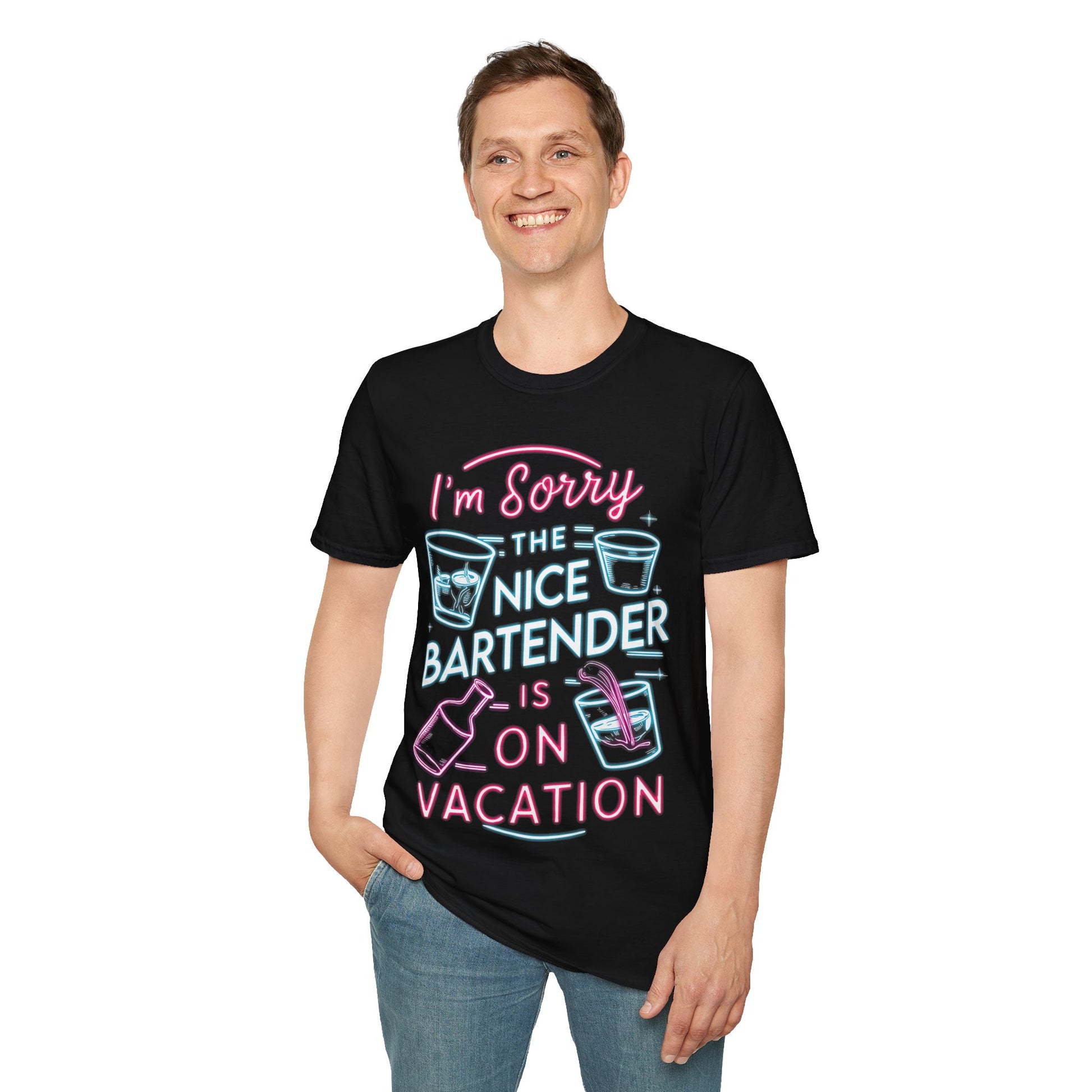 I'm Sorry, The Nice Bartender Is On Vacation T-Shirt, Fun Vacation Tee, Summer Outfit, Gift for Travelers, Beach Day Shirt