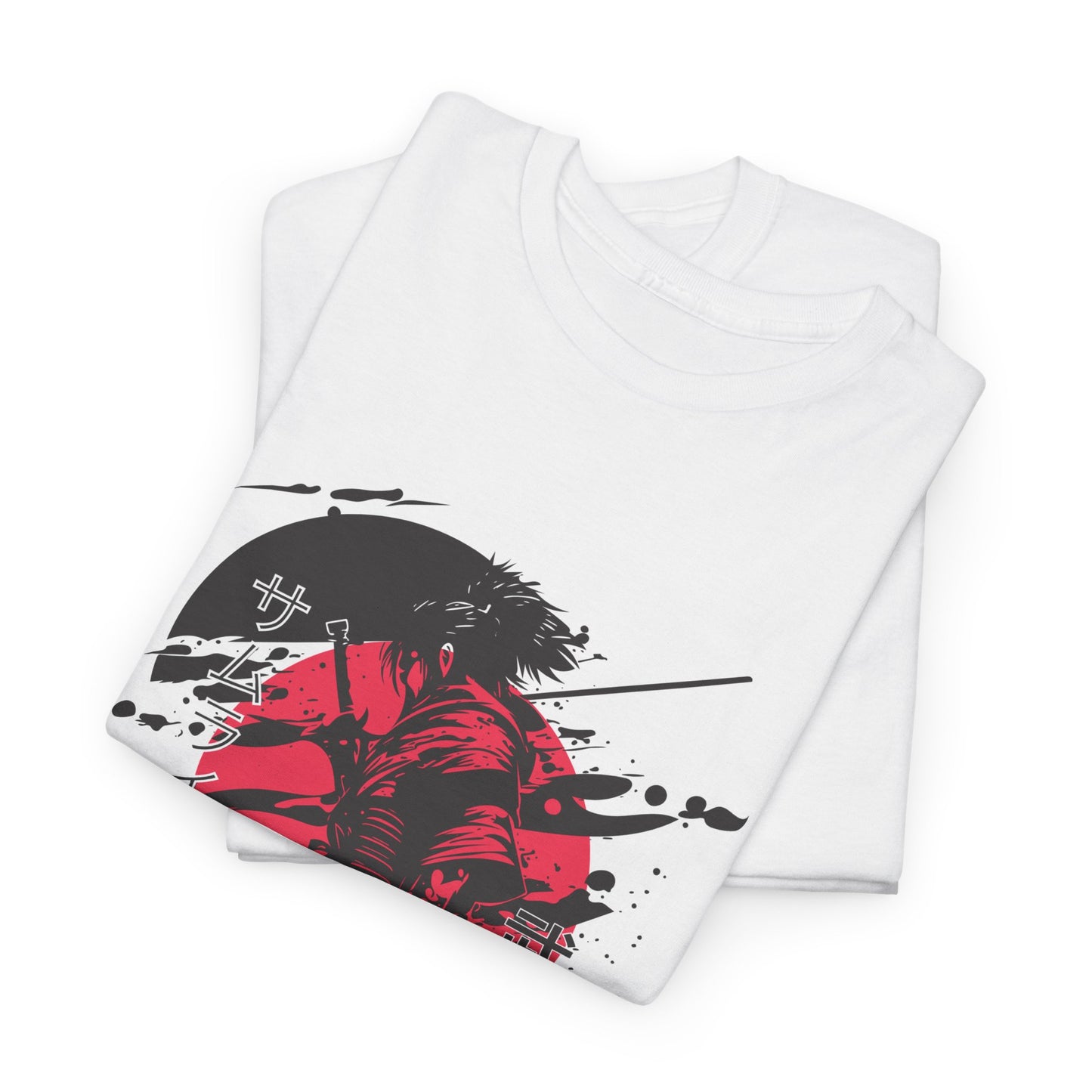 Samurai Graphic Tee - Unisex Heavy Cotton T-Shirt with Bold Design