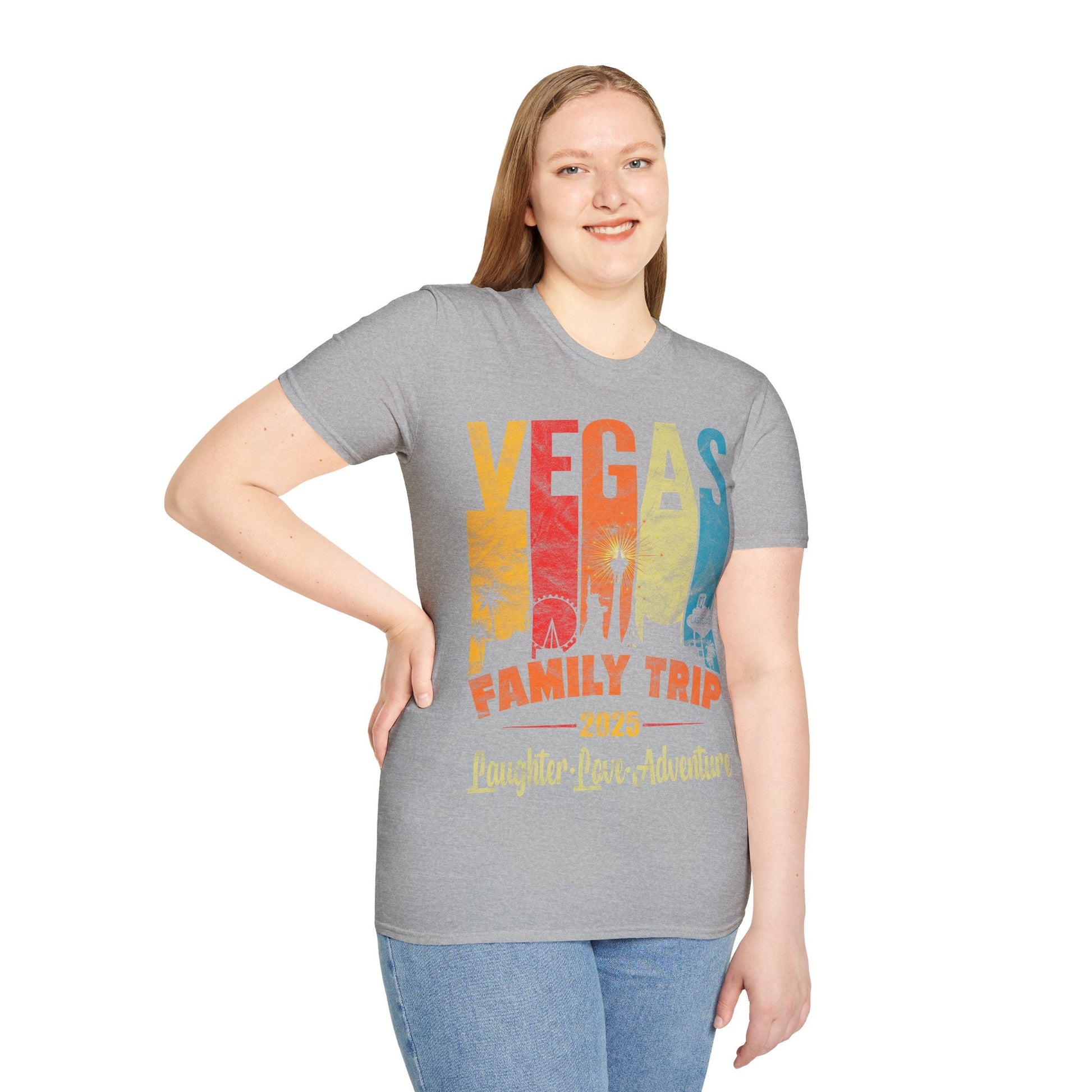 Family Trip Vegas T-Shirt, Vacation Tee, Summer Apparel, Laughter Love Adventure Shirt, Travel Keepsake, Group Vacation Top
