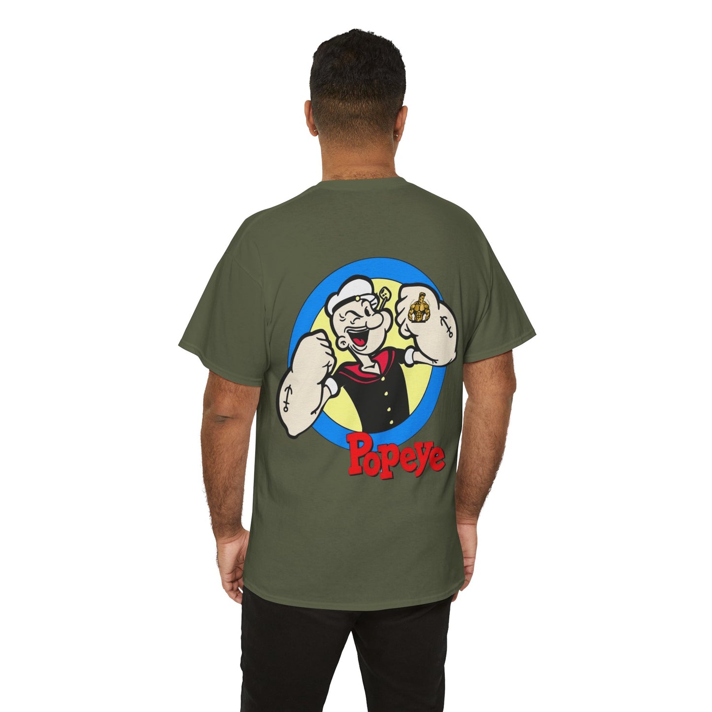 Popeye Front & Back Unisex Tee Shirt Print – Cotton
