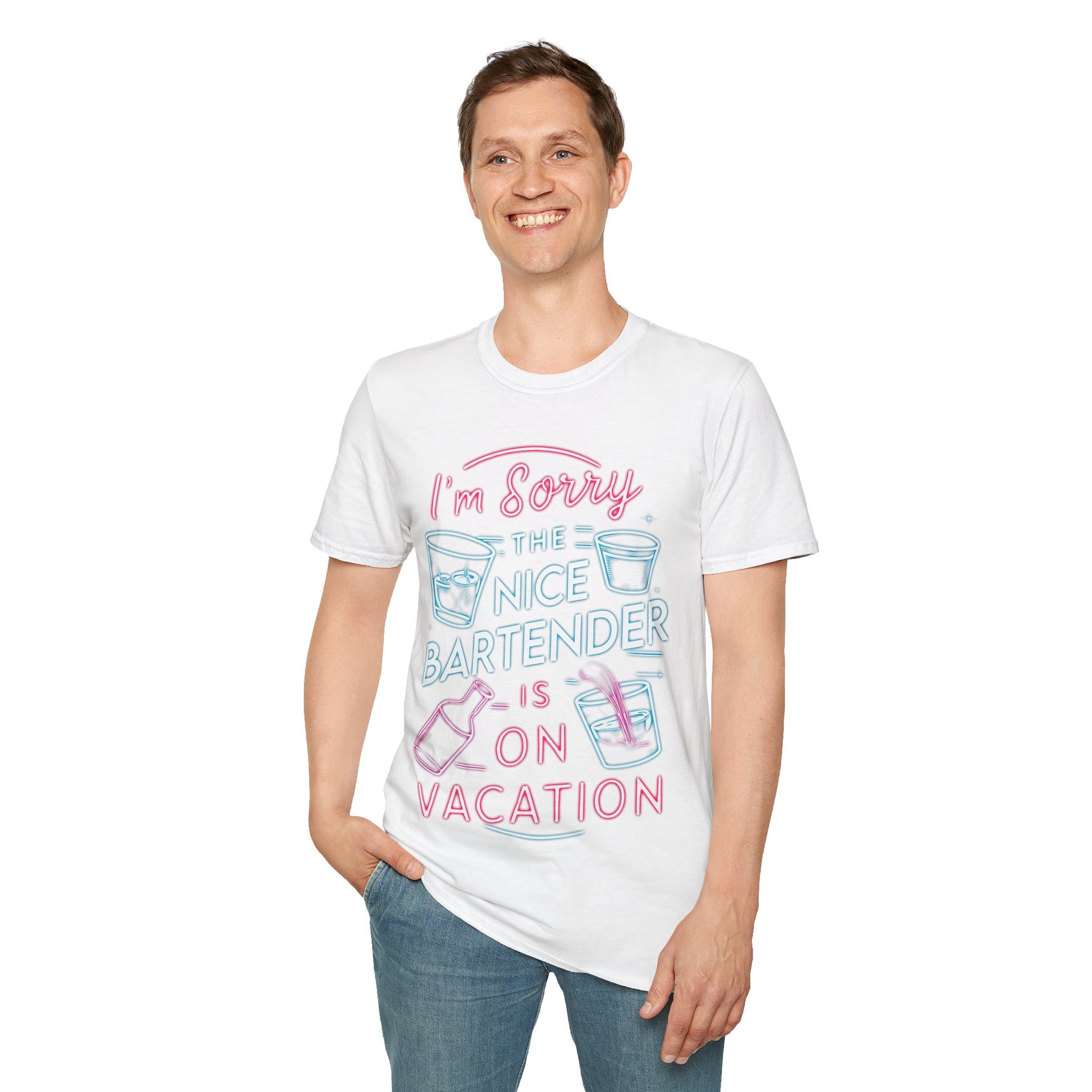 I'm Sorry, The Nice Bartender Is On Vacation T-Shirt, Fun Vacation Tee, Summer Outfit, Gift for Travelers, Beach Day Shirt