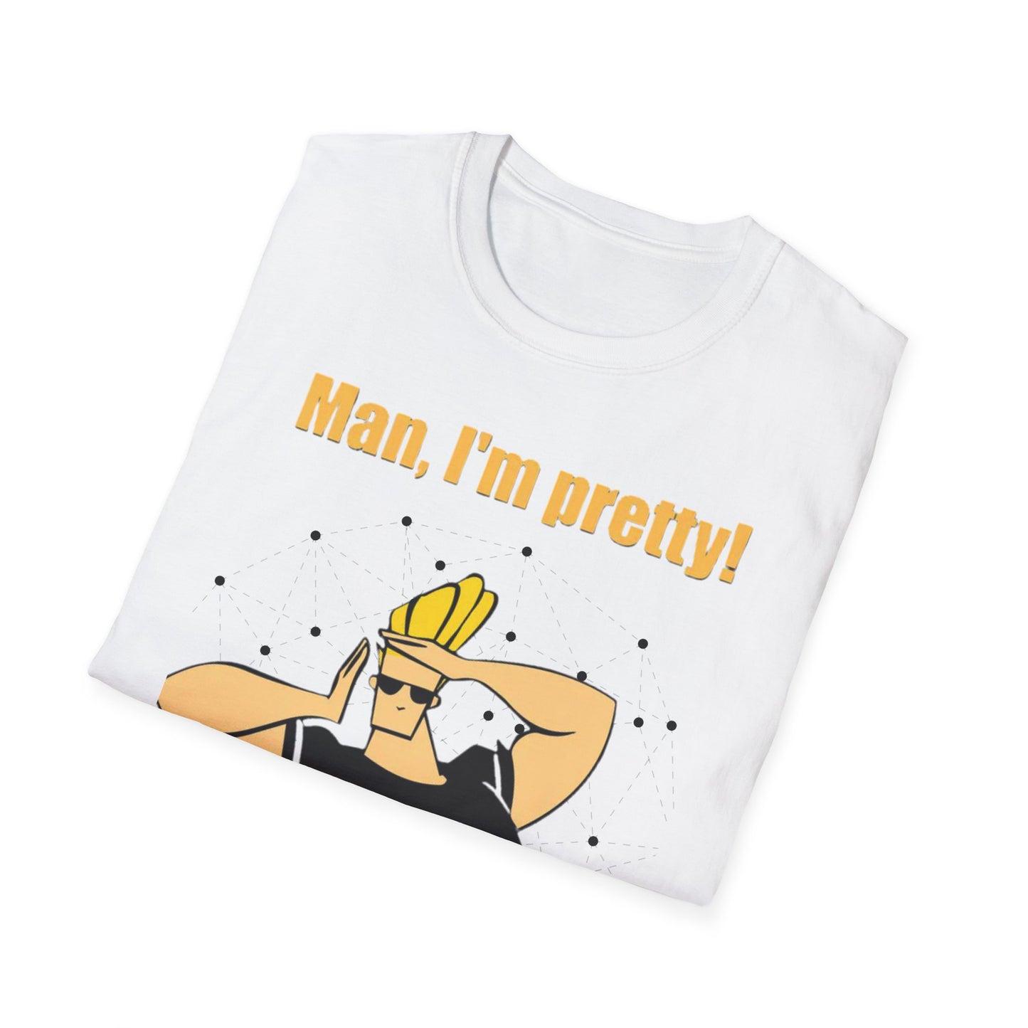 Funny Cartoon T-Shirt - "Man, I'm Pretty!" - Unisex Softstyle Tee