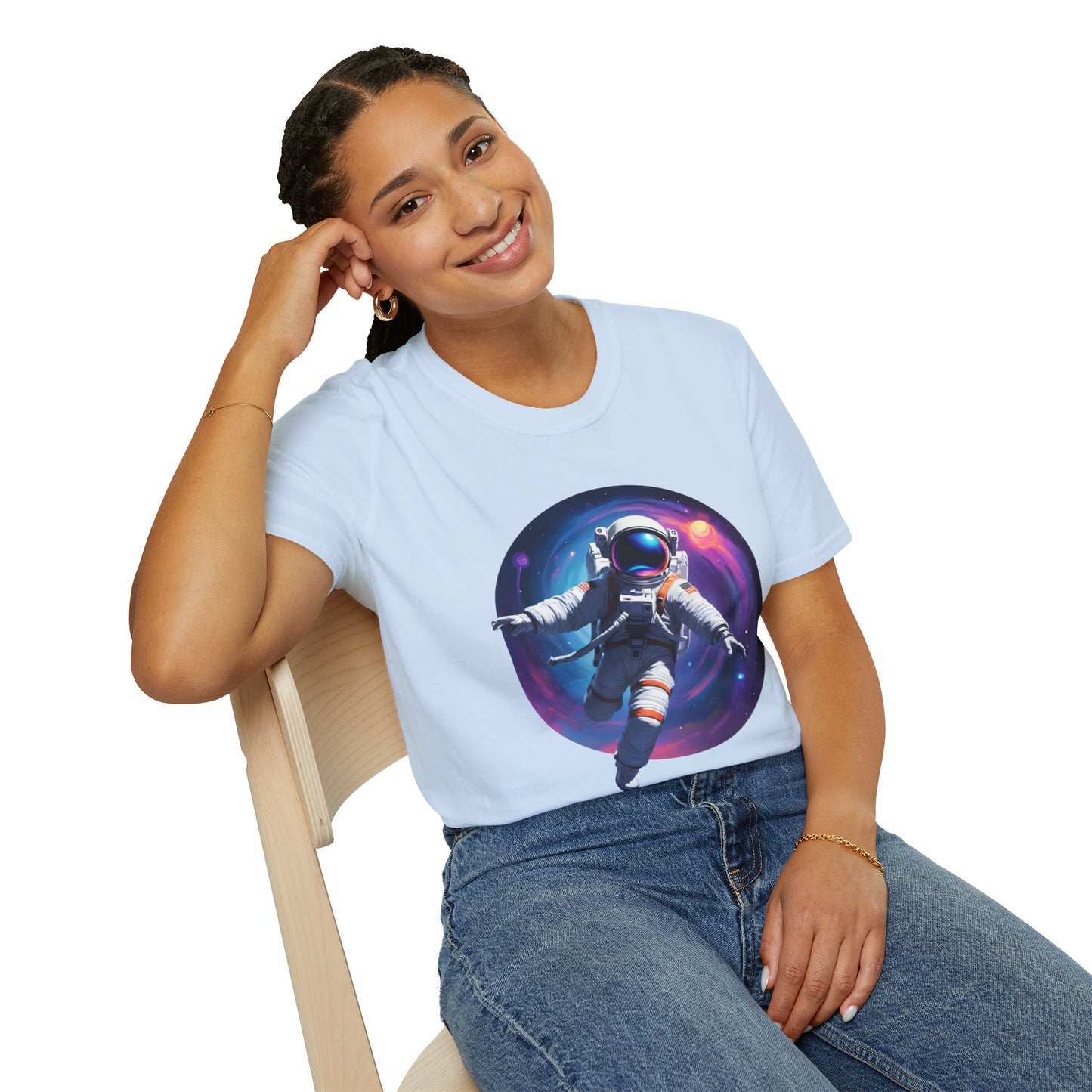Cosmic Astronaut Unisex Softstyle T-Shirt | Space Theme Graphic Tee