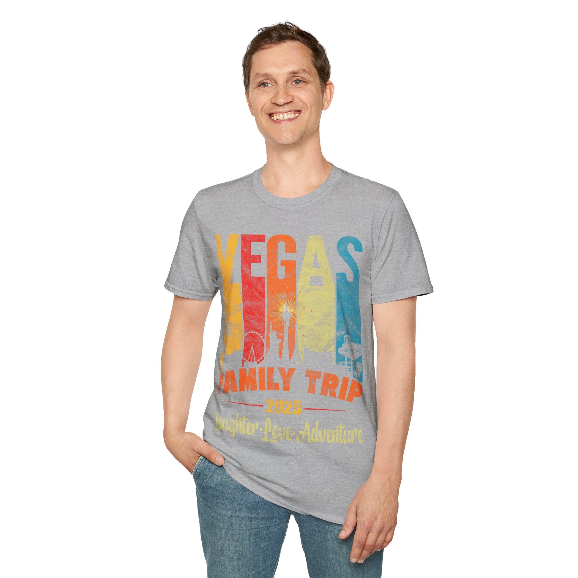 Family Trip Vegas T-Shirt, Vacation Tee, Summer Apparel, Laughter Love Adventure Shirt, Travel Keepsake, Group Vacation Top