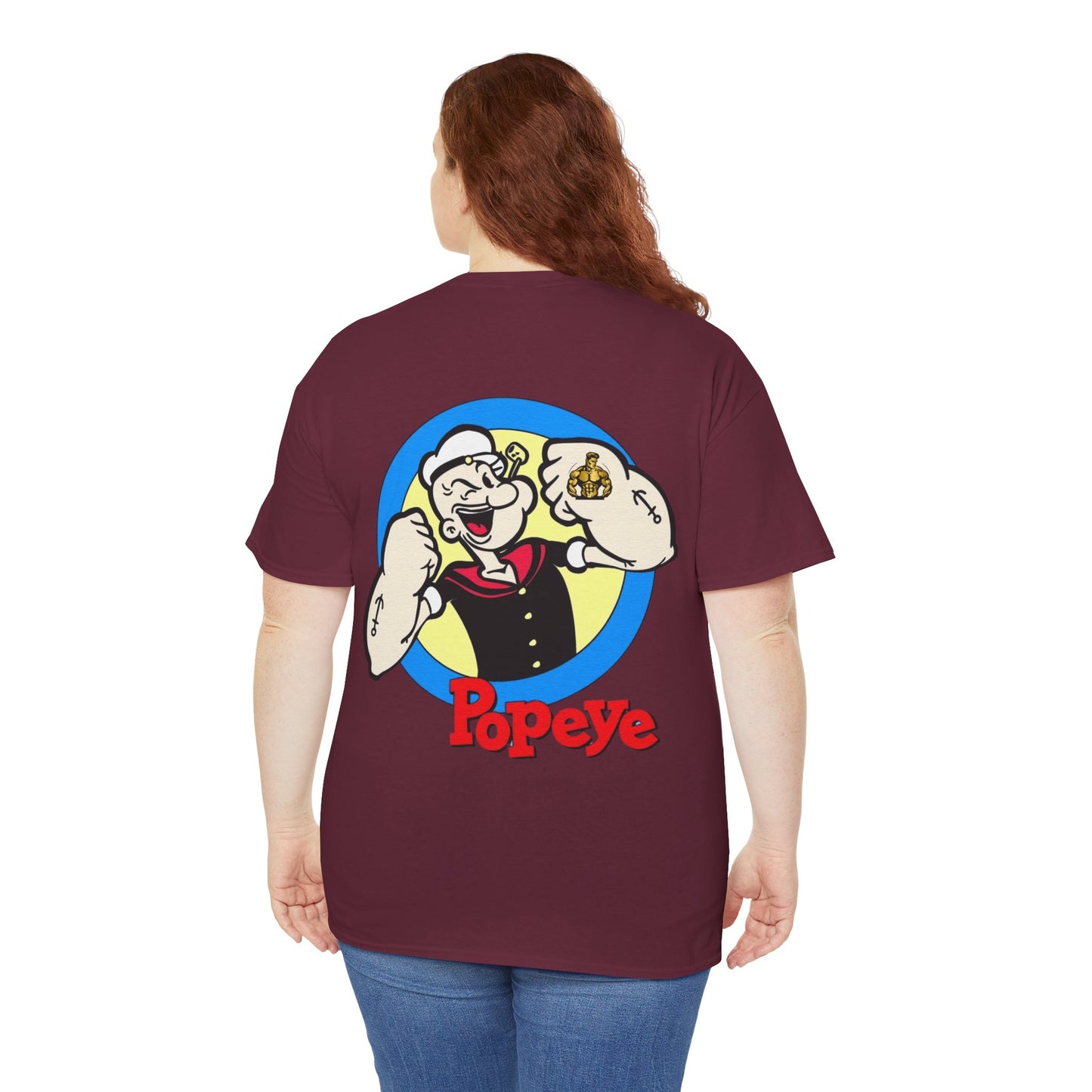 Popeye Front & Back Unisex Tee Shirt Print – Cotton