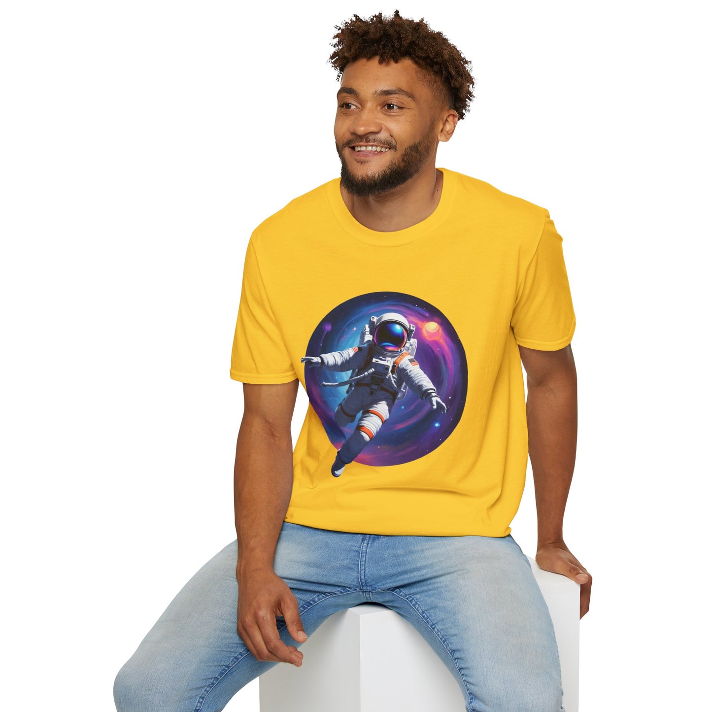 Cosmic Astronaut Unisex Softstyle T-Shirt | Space Theme Graphic Tee