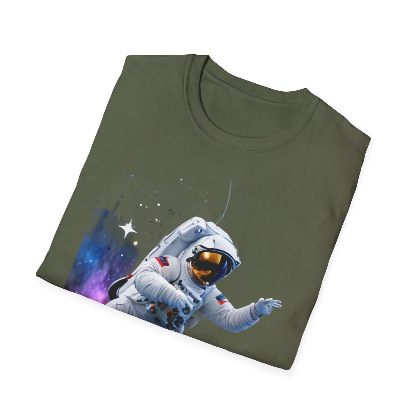 Cosmic Explorer Unisex Softstyle T-Shirt - Astronaut in Space Design