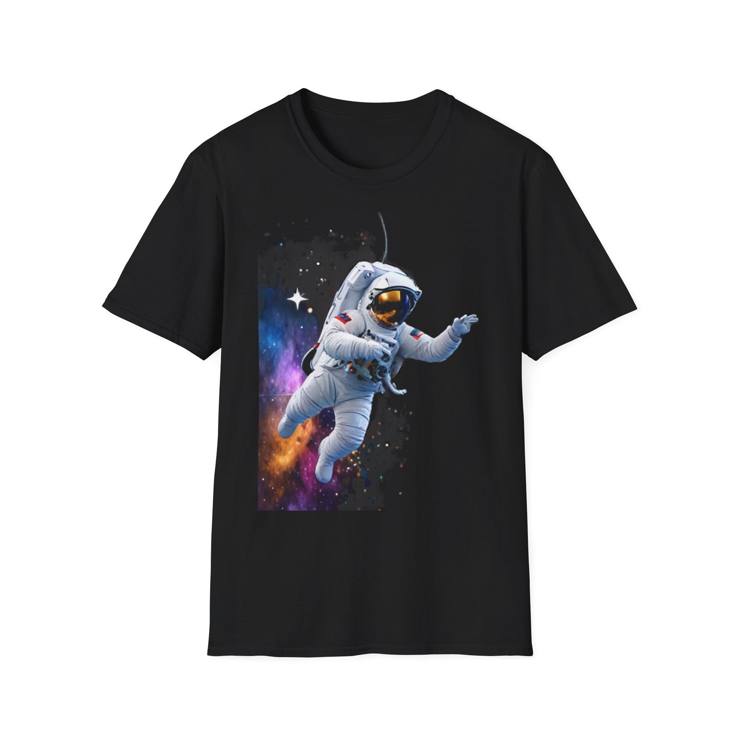 Cosmic Explorer Unisex Softstyle T-Shirt - Astronaut in Space Design